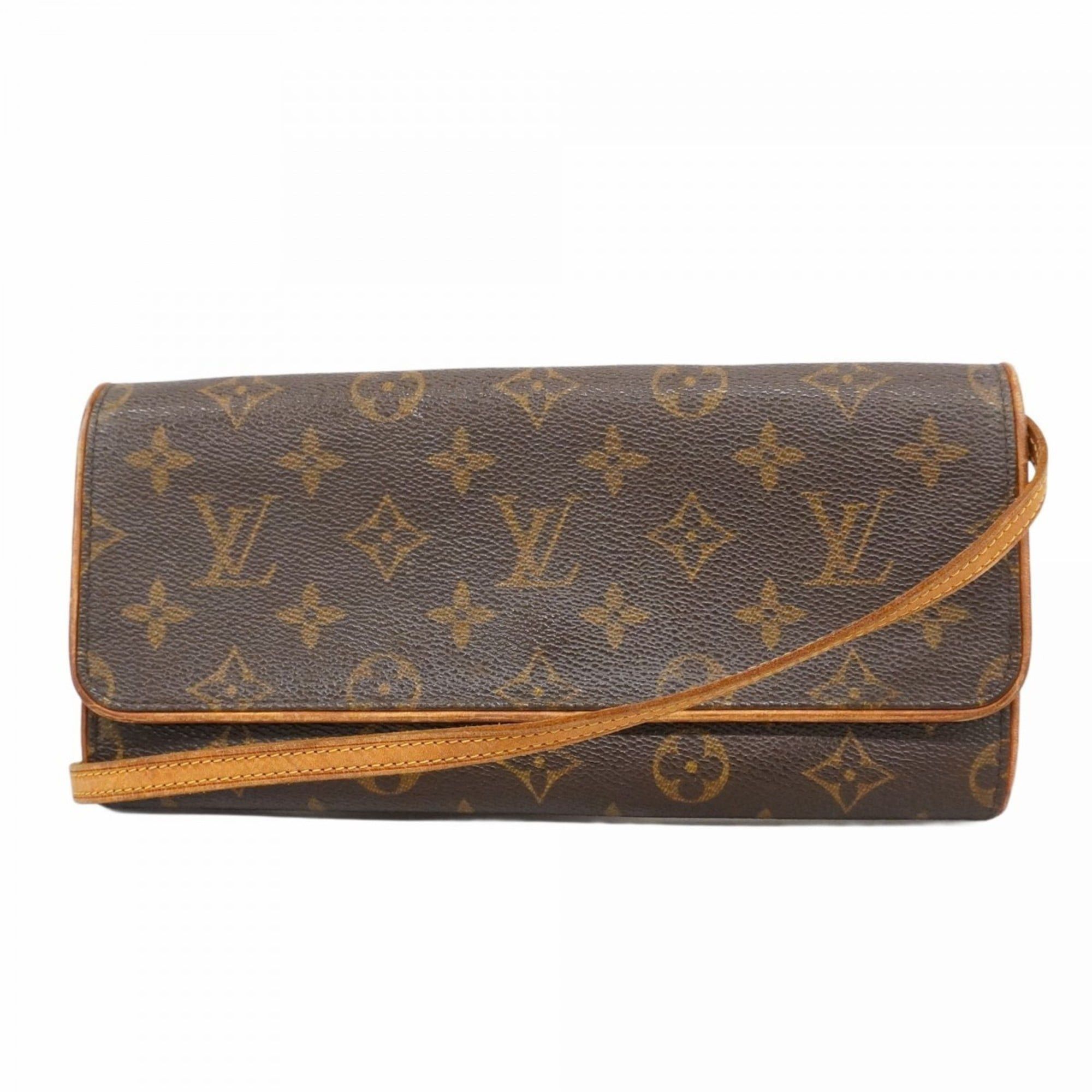 Louis Vuitton Monogram Pochette Twin GM Shoulder Bag M51852 Brown Women's