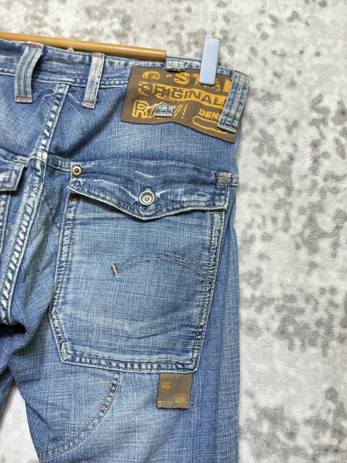 G-Star Vintage G-Star RAW Flared Patchwork Knee Statement Denim Size US 30 / EU 46 - 12 Thumbnail