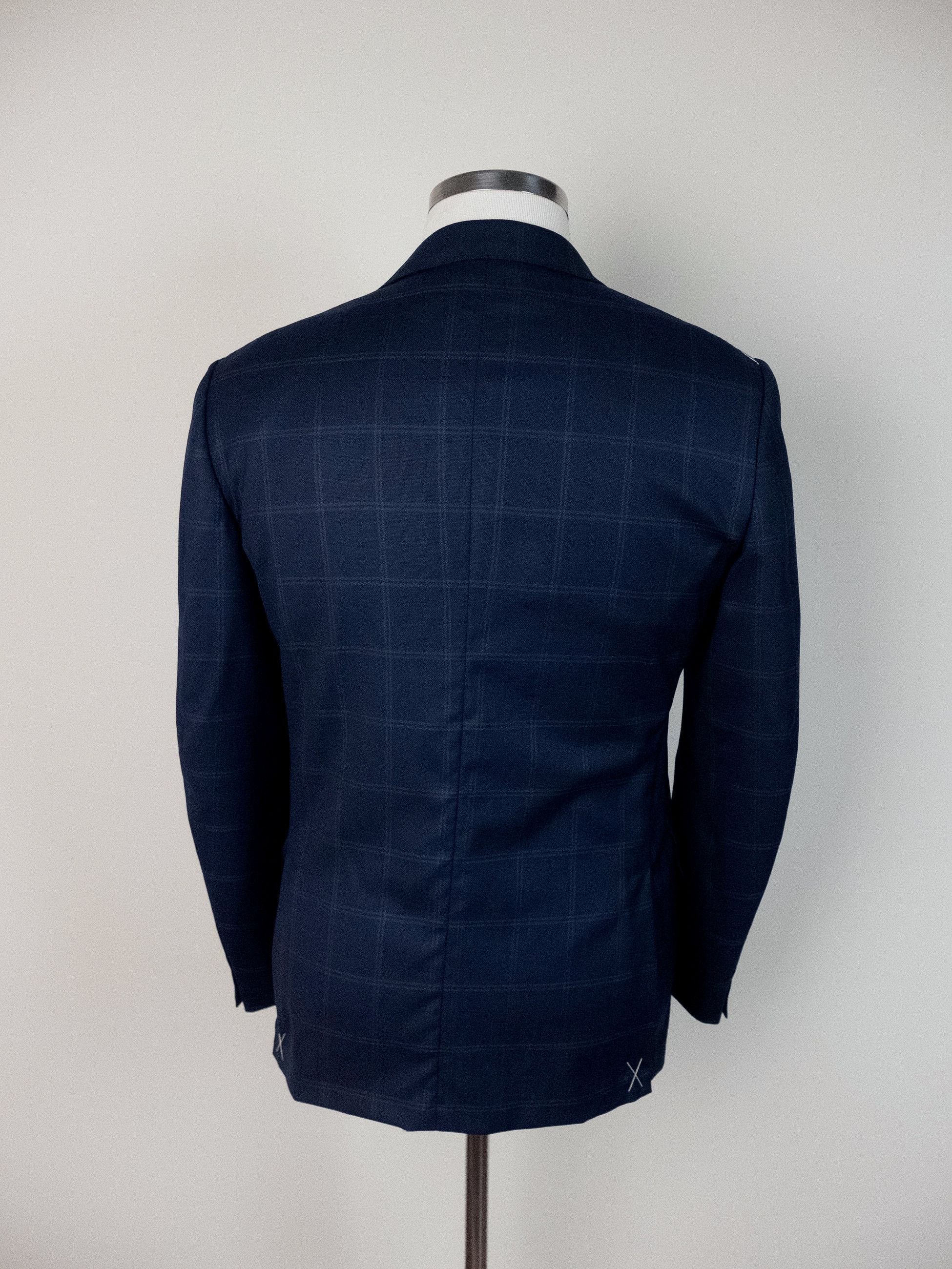 Ermenegildo Zegna ERMENEGILDO ZEGNA navy blue windowpane wool sportcoat 38C Size 38S - 2 Thumbnail