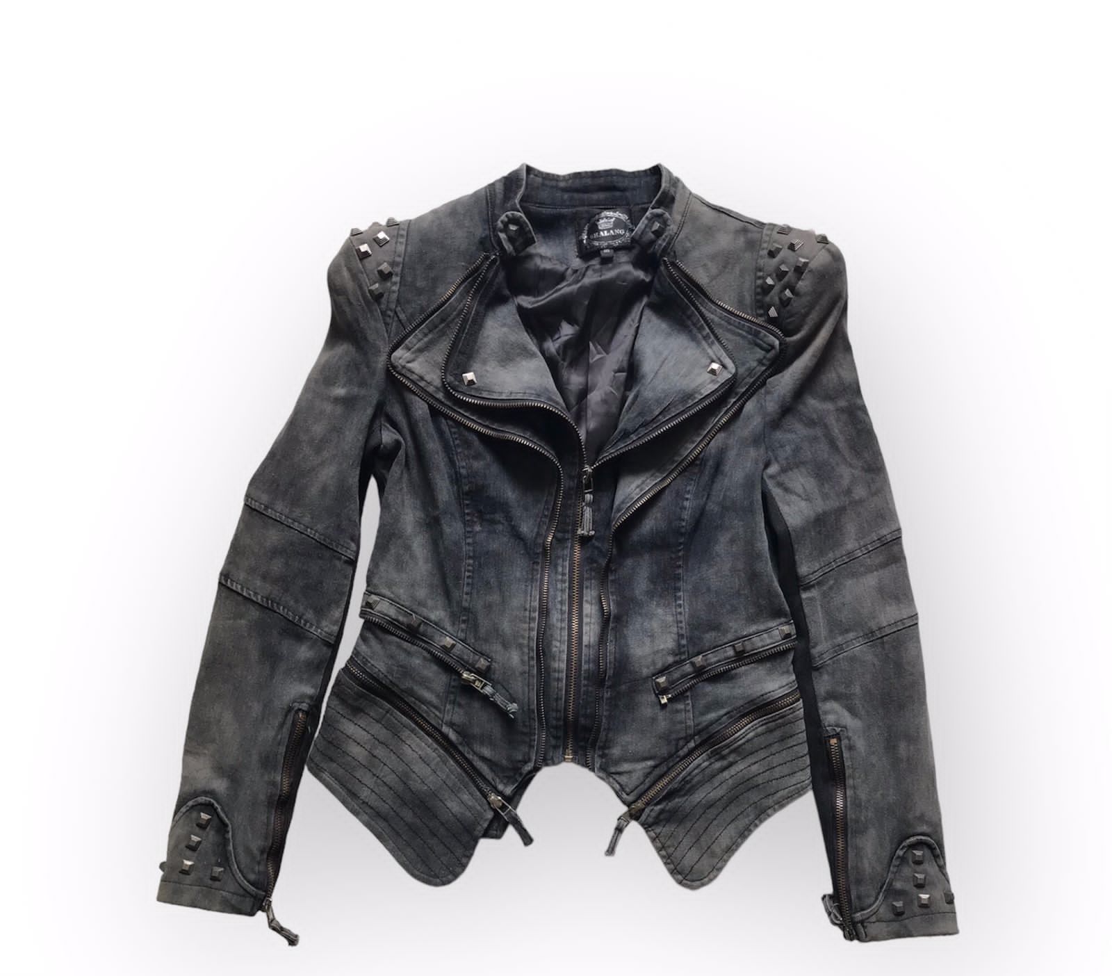 image of If Six Was Nine x Vintage Shalang Jacket Studed Punk Style in Blue Jean, Women's (Size Medium)