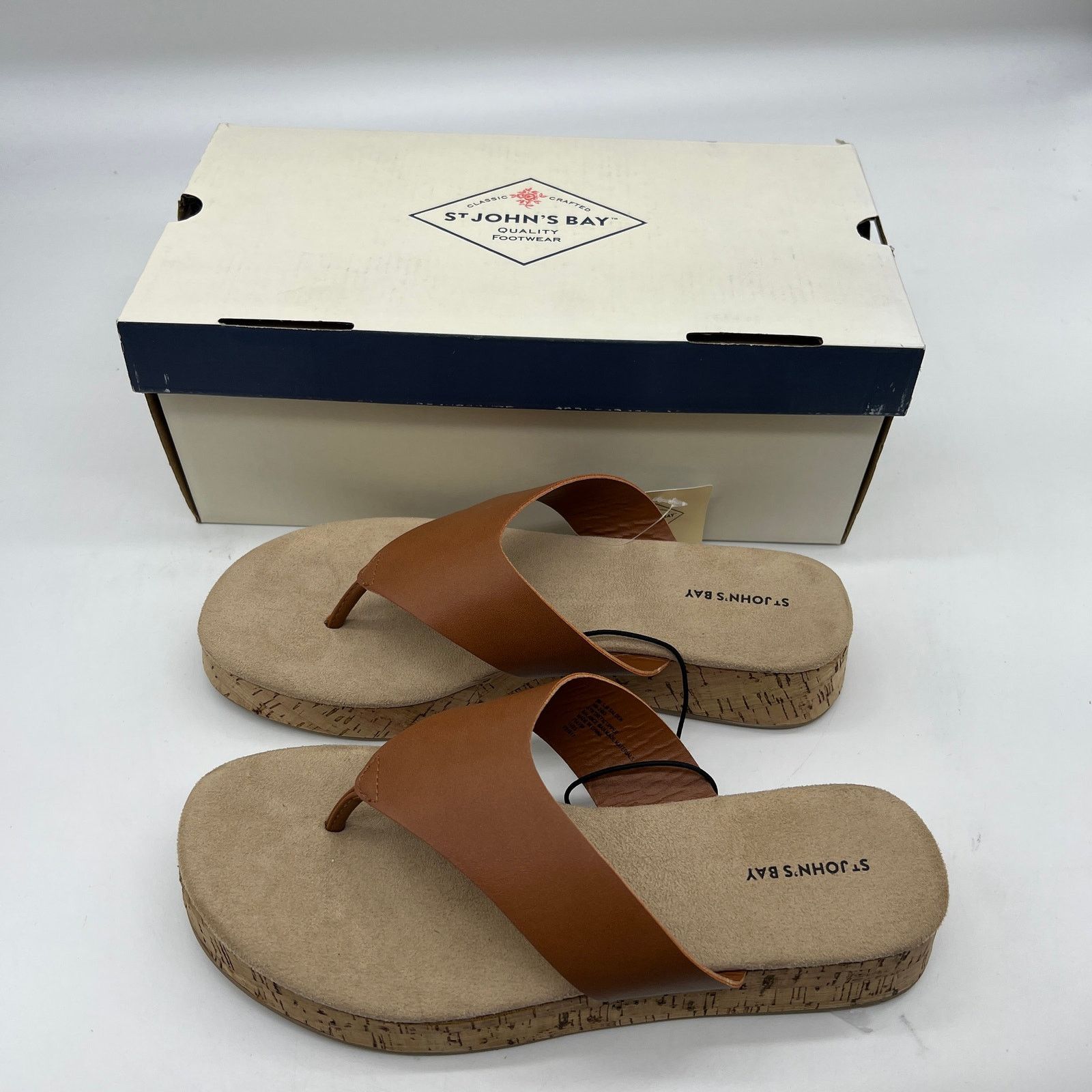 Other St. John's Bay Womens Salden Flip-Flops Brown Cognac Size 9M Size US 9 / IT 39 - 1 Thumbnail
