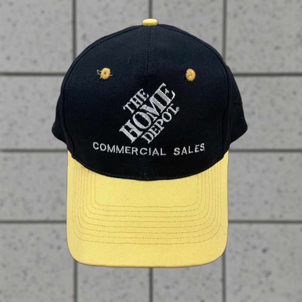 Vintage VINTAGE The Home Depot Black Yellow Hat SnapBack Baseball Cap Mens Adjustable Black Size ONE SIZE - 1 Thumbnail