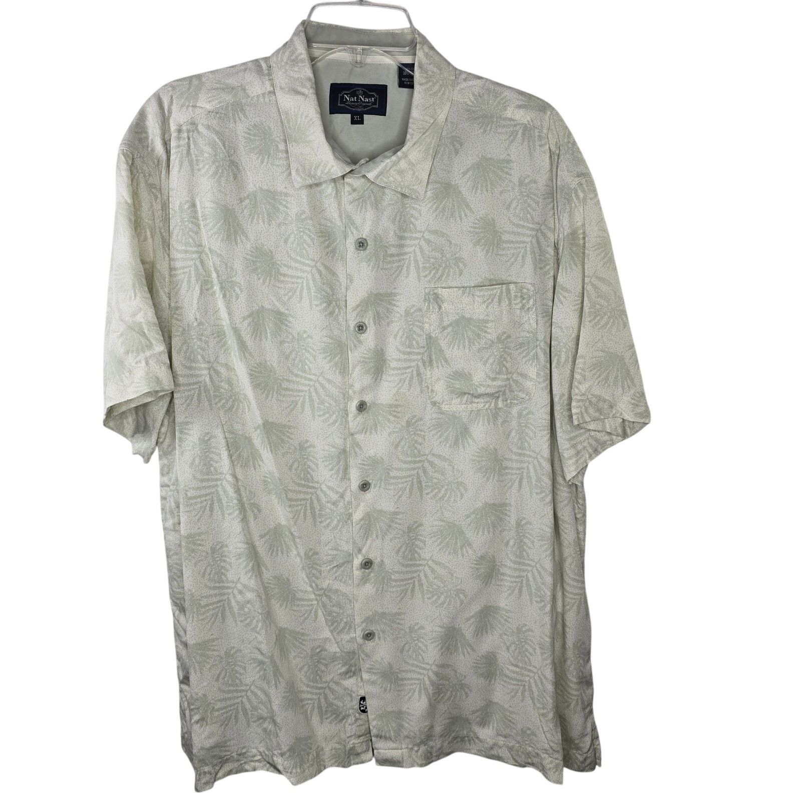 Nat Nast Nat Nast Silk Blend Green Palm Leaves Button-up Shirt XL Size US XL / EU 56 / 4 - 1 Thumbnail