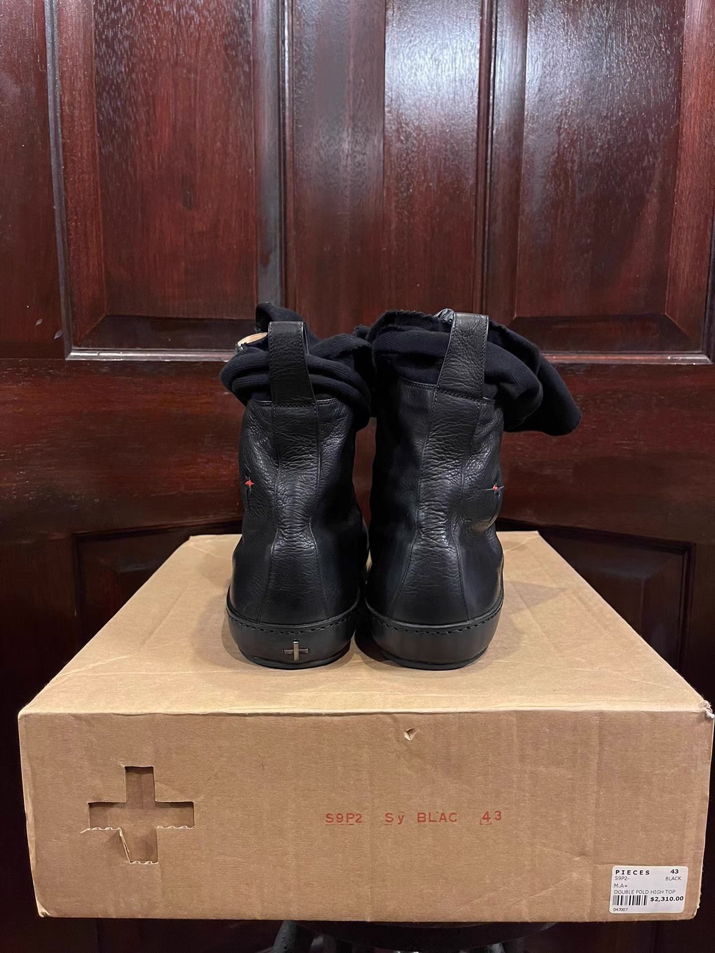 Ma+ m.a+ Men's Black Double Fold High-Top Sneakers. Ｑ25 Size US 10.5 / EU 43-44 - 4 Thumbnail