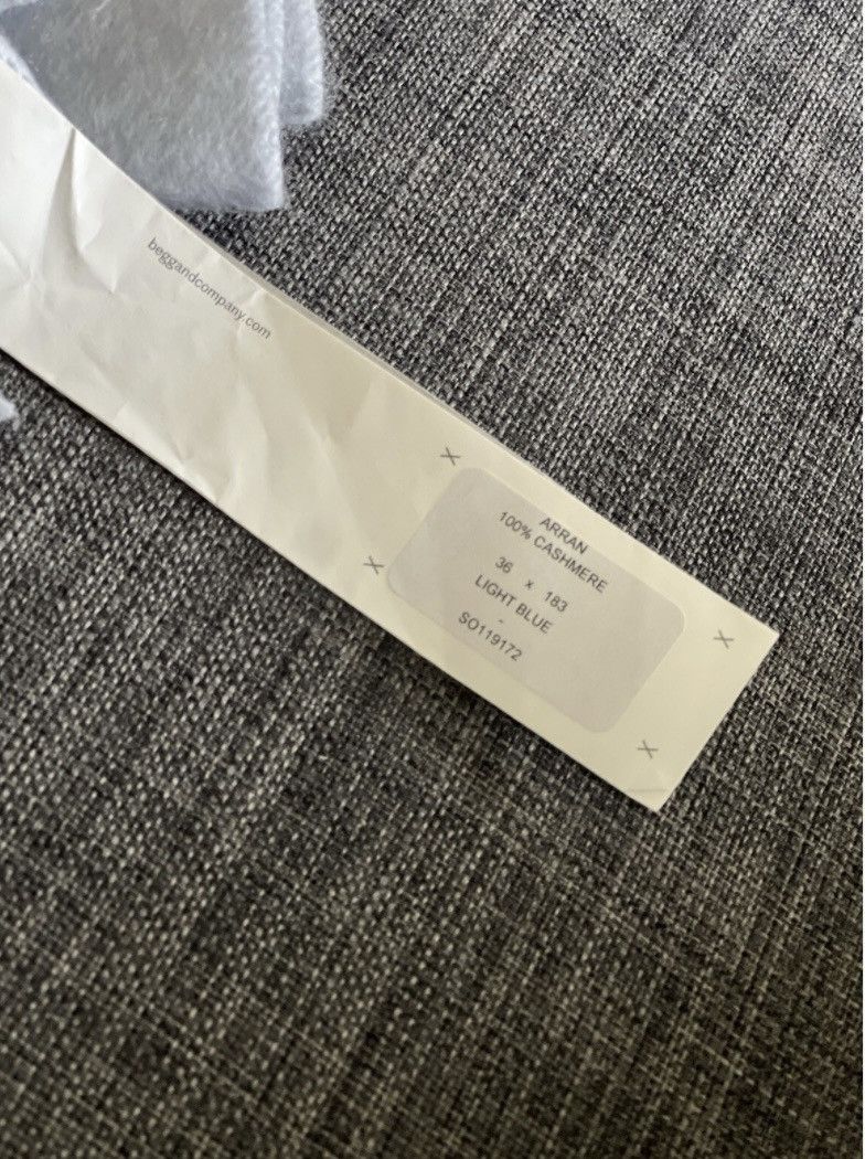 Begg x Co Begg & Co Arran 100% Cashmere Light Blue Scarf Size ONE SIZE - 7 Thumbnail