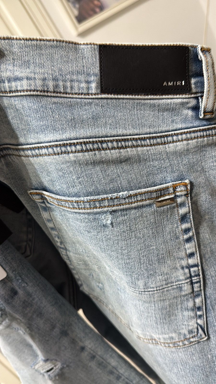 Amiri Amiri mx1 iridescent rainbow patch blue denim jeans Size US 38 / EU 54 - 4 Thumbnail