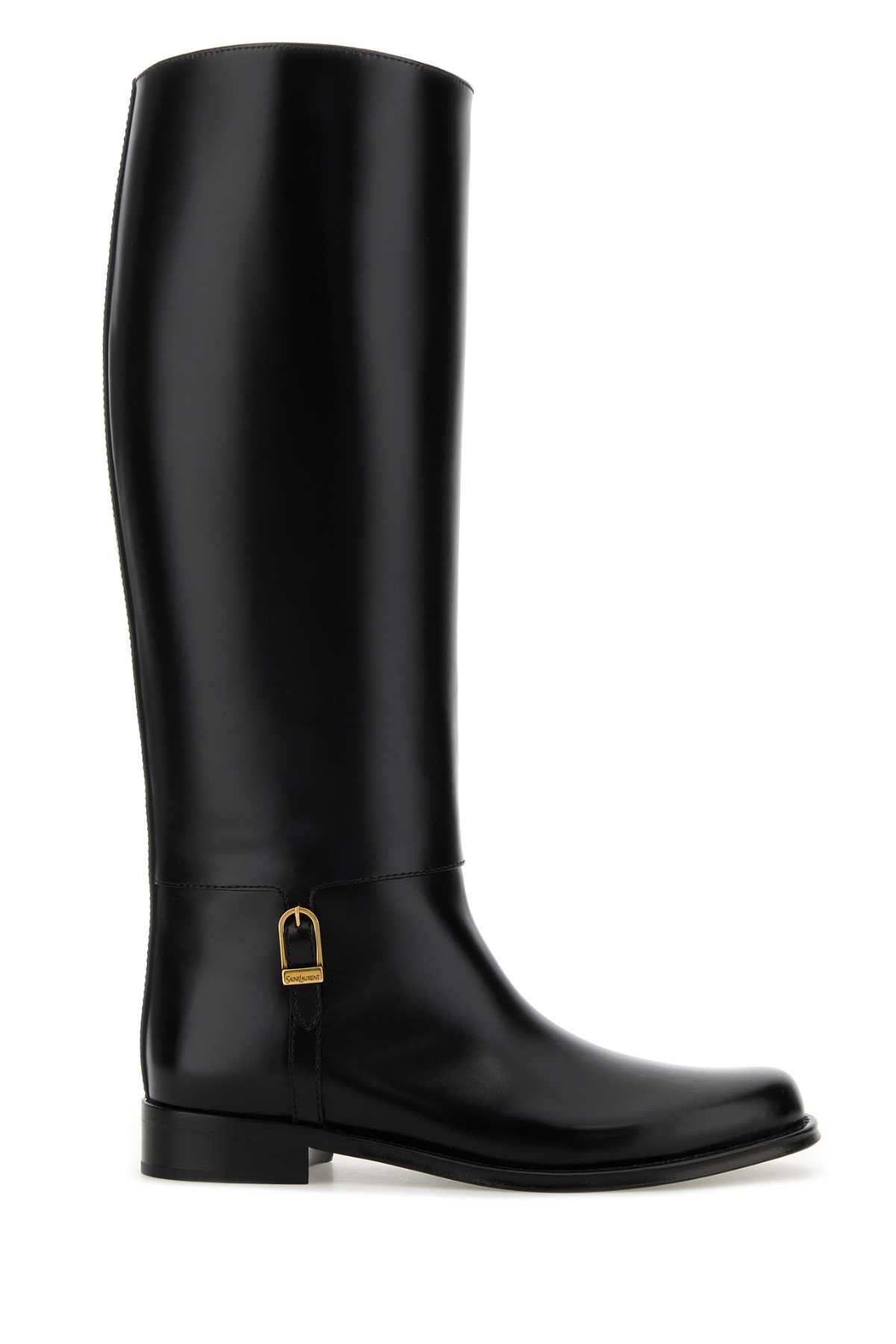 Saint Laurent Paris Black Leather Julia Boots Size US 8.5 / IT 38.5 - 1 Thumbnail