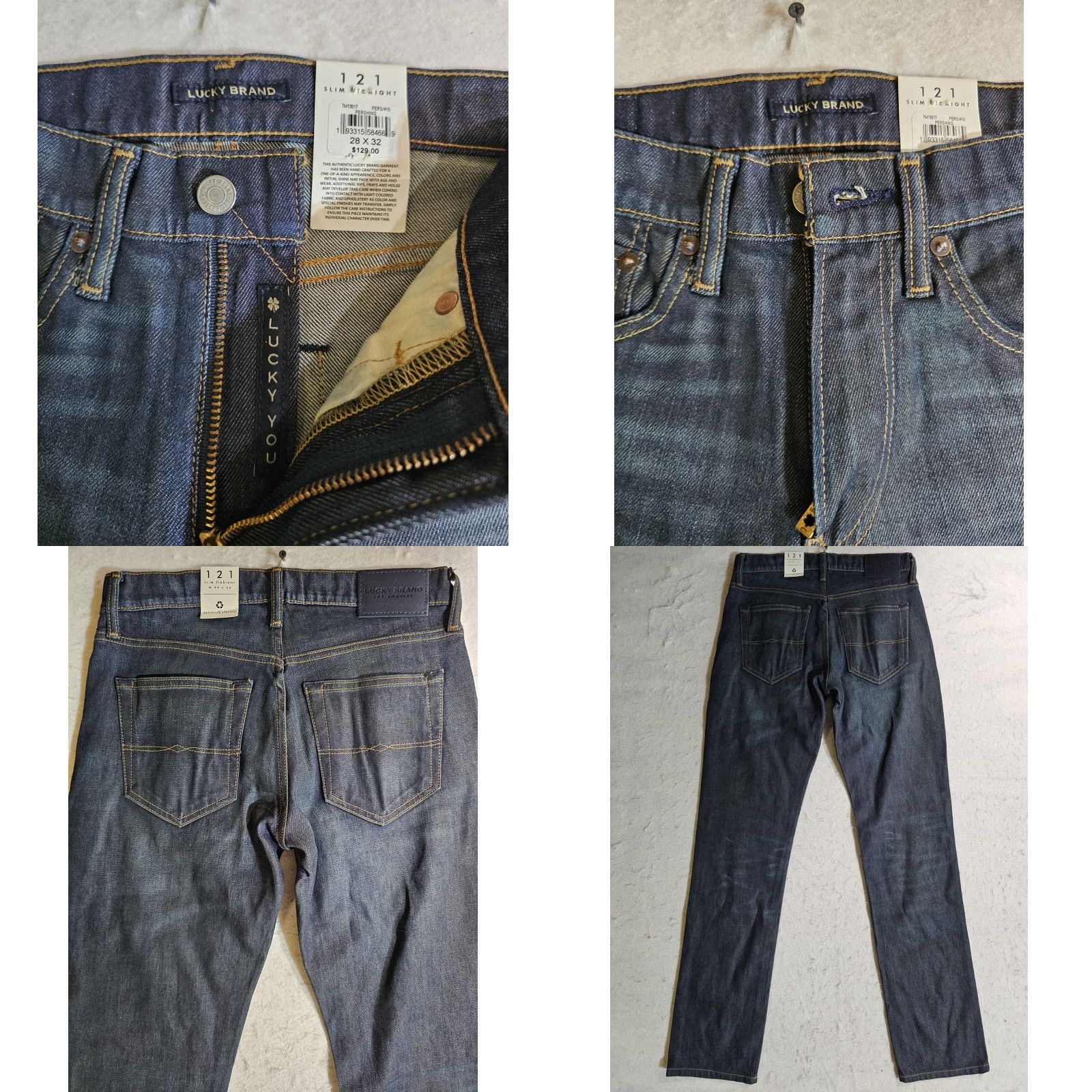 Lucky Brand NWTs Lucky Brand Mens Size 28x32 Preshing 121 Slim Straight Jeans Stretch Casual Denim Size US 28 / EU 44 - 8 Thumbnail
