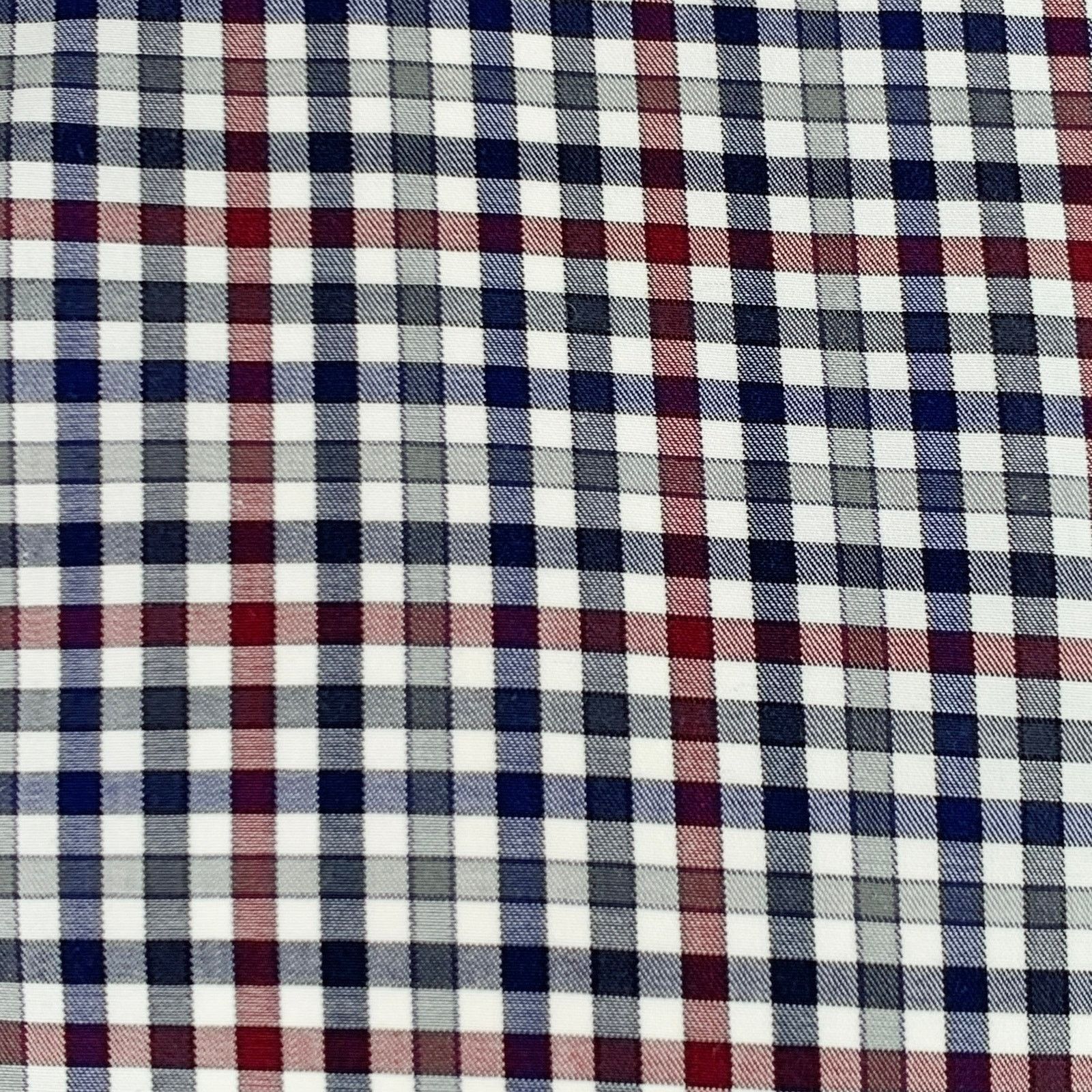 Ermenegildo Zegna Size XL Navy Red Checkered Cotton Long Sleeve Shirt Size US XL / EU 56 / 4 - 2 Thumbnail
