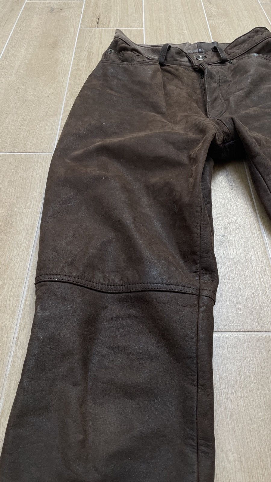 Leather Tomahawk Vintage 90s Y2K Brown Cowboy Genuine Leather Pants Size US 31 - 5 Thumbnail