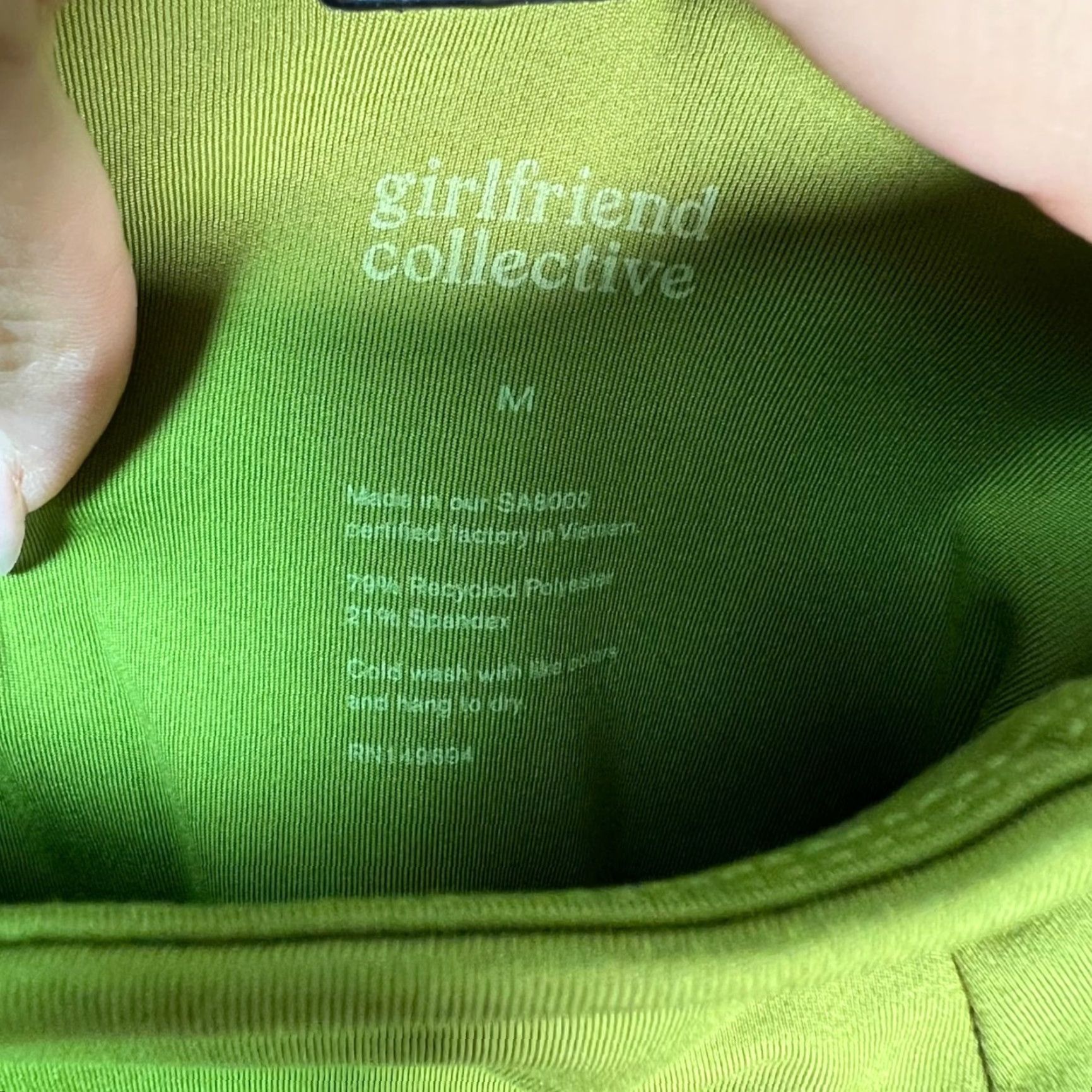 Girlfriend Collective VINTAGE Girlfriend Collective Womens Medium Lime Green Athletic Leggings Recycled Fabric Leggings Green M Athletic Slim Skinny Inseam 22in Size 32" / US 10 / IT 46 - 4 Thumbnail