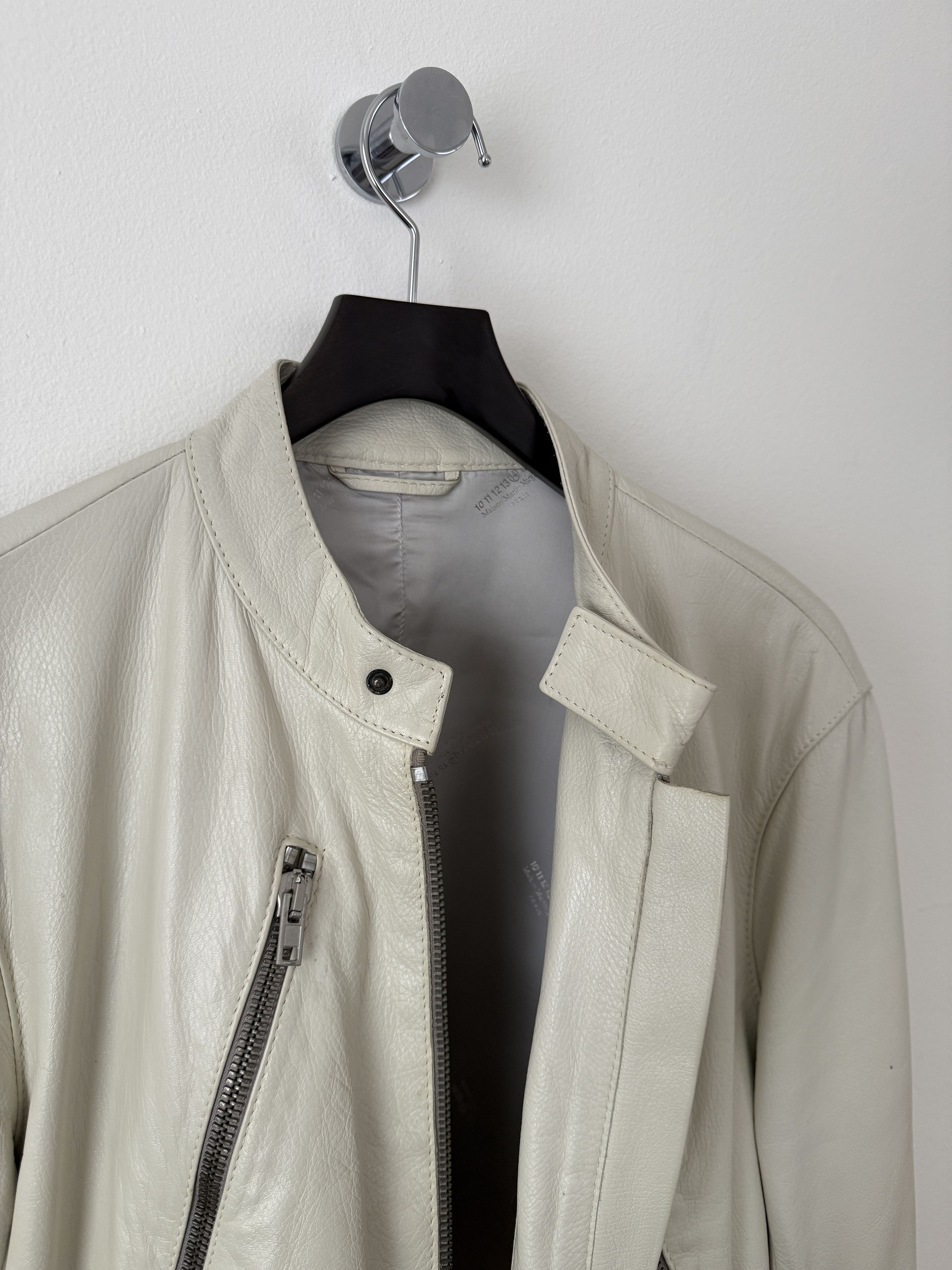 5 Zip Leather Moto Jacket