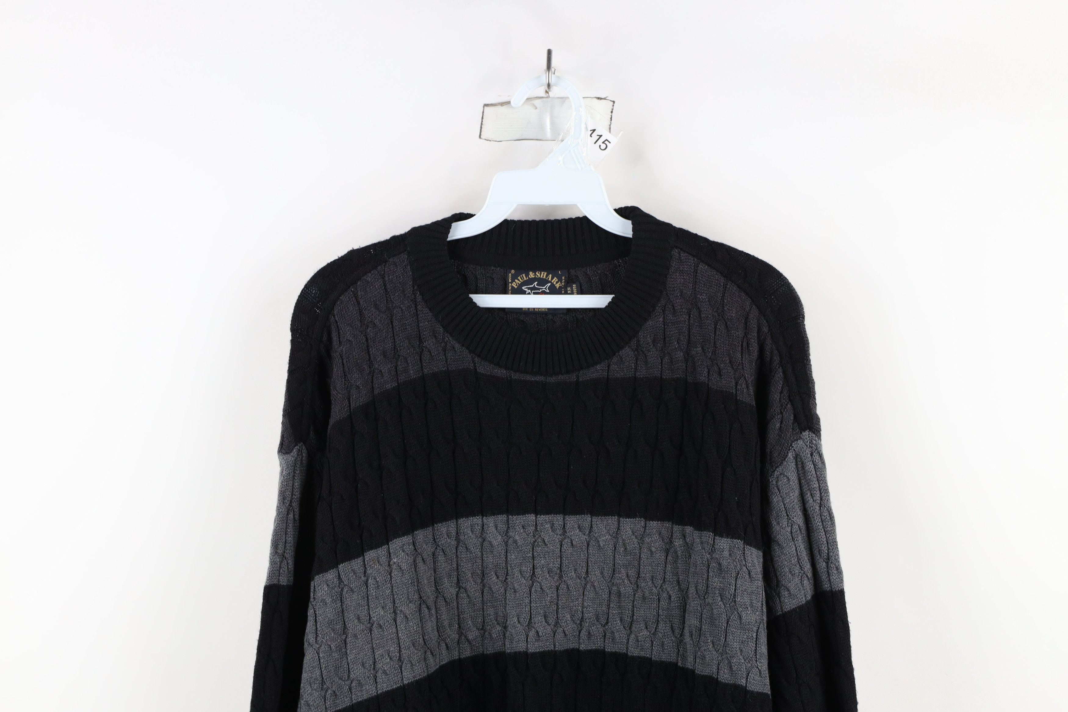 Paul & Shark × Vintage Paul & Shark Yachting Block Chunky Cable Knit Sweater Wool Size US L / EU 52-54 / 3 - 2 Thumbnail