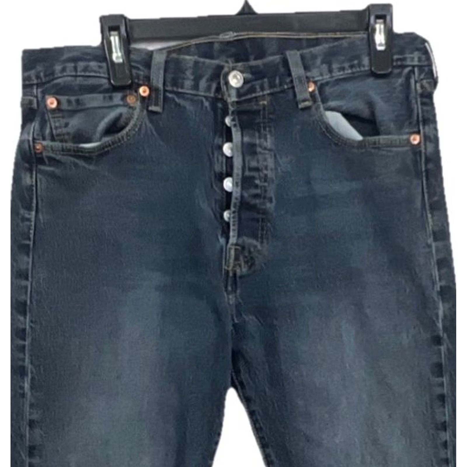 Levi's Levi’s 501 Original Fit Jeans Men’s 33x34 Dark Wash Button Fly Straight Leg Size US 33 - 3 Thumbnail
