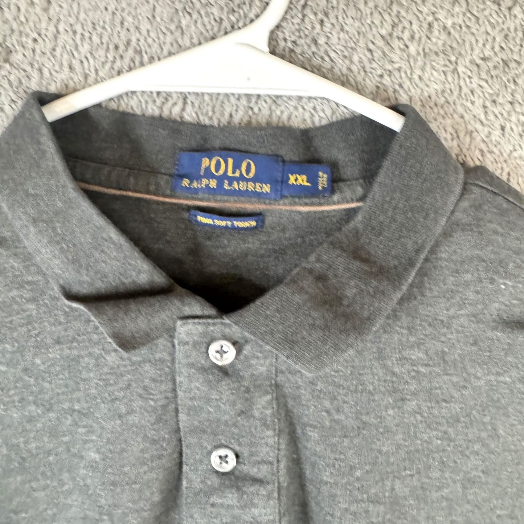 Polo Ralph Lauren Polo Ralph Lauren Polo Shirt Mens 2XL Gray Pima Soft Touch Long Sleeve Pony Logo Size US XXL / EU 58 / 5 - 7 Thumbnail