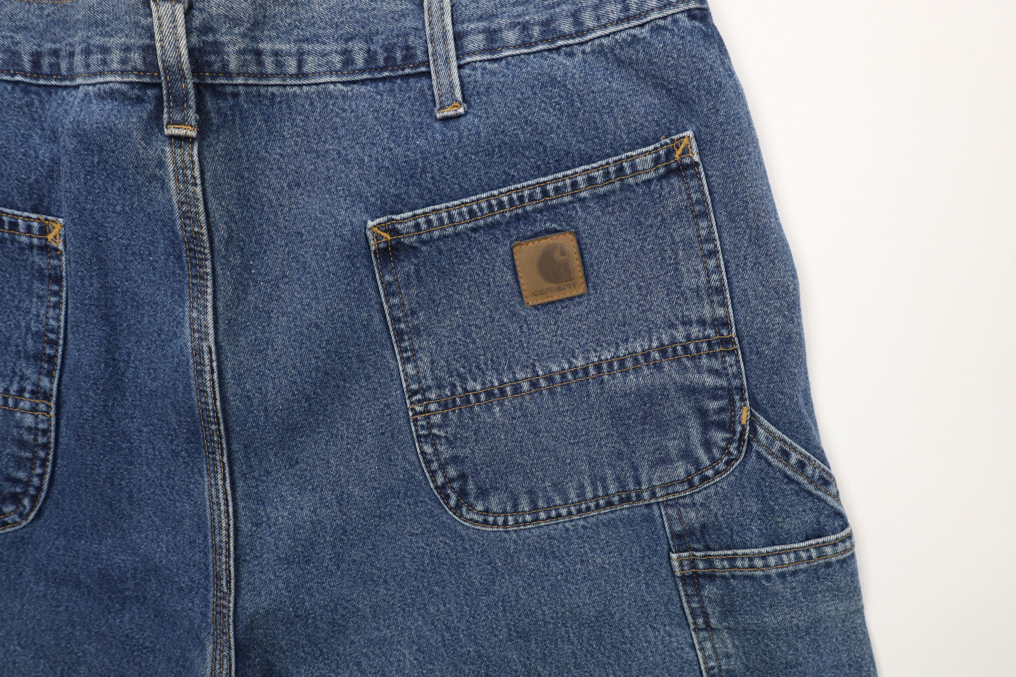Carhartt × Vintage Vintage Carhartt Spell Wide Leg Dungaree Denim Jeans Blue Size US 40 / EU 56 - 12 Thumbnail