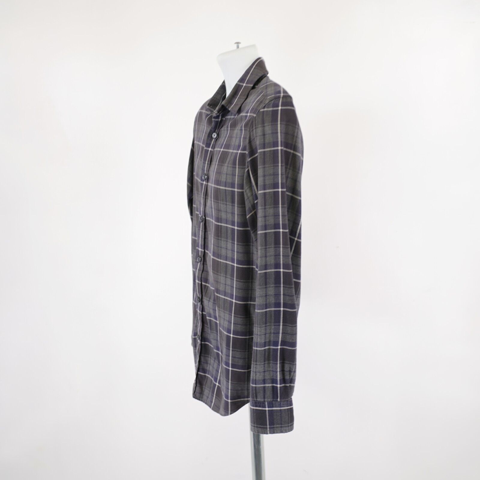Banana Republic Banana Republic Blue Gray Flannel Plaid Small 14-14.5 Collar Size US S / EU 44-46 / 1 - 6 Thumbnail