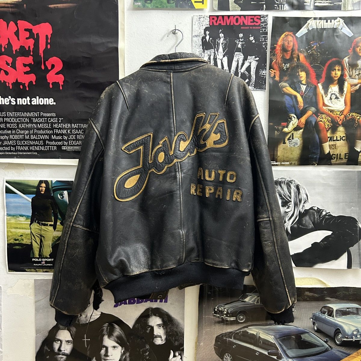 Diesel RARE Diesel Vintage Leather Jacket Biker Lines 80s 90s Size US L / EU 52-54 / 3 - 2 Thumbnail
