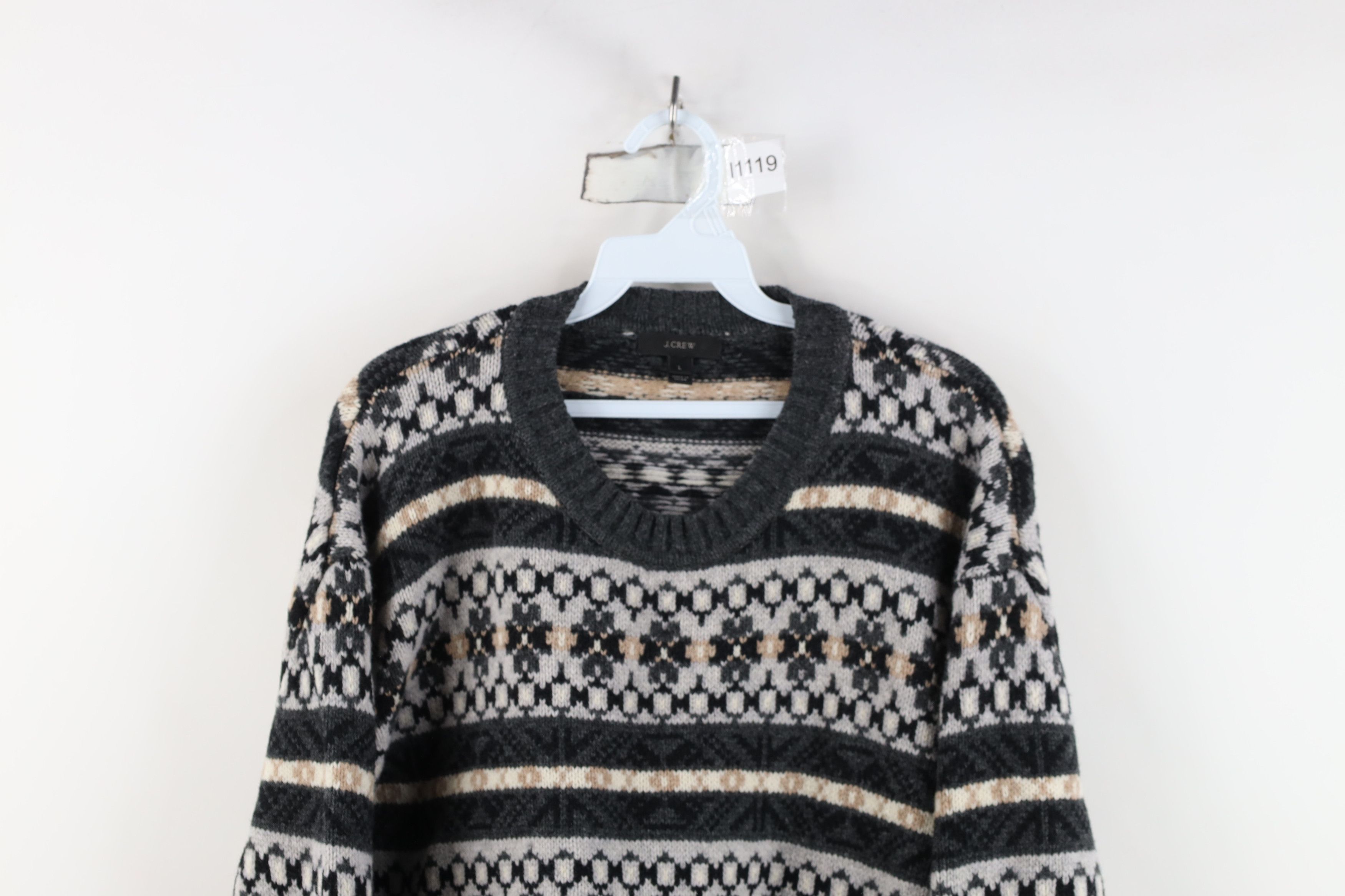 J.Crew J Crew Lambswool Knit Fair Isle Nordic Crewneck Sweater Size L / US 10 / IT 46 - 2 Thumbnail