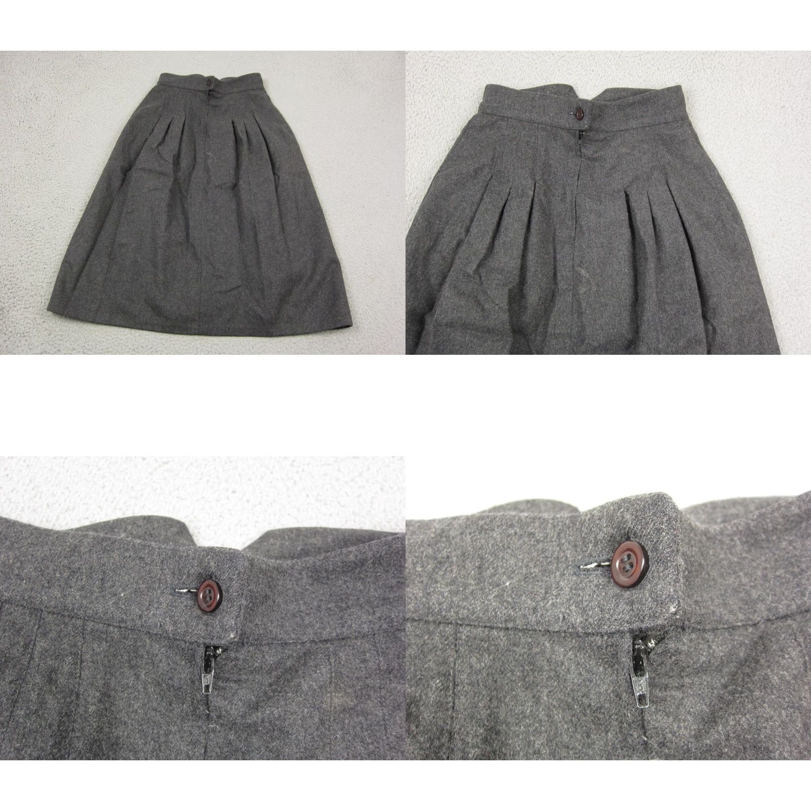 Vintage Vintage Bice Skirt 11 Gray A-Line Midi Pleated Career Classic Mod 60s 70s Size 32" / US 10 / IT 46 - 9 Thumbnail