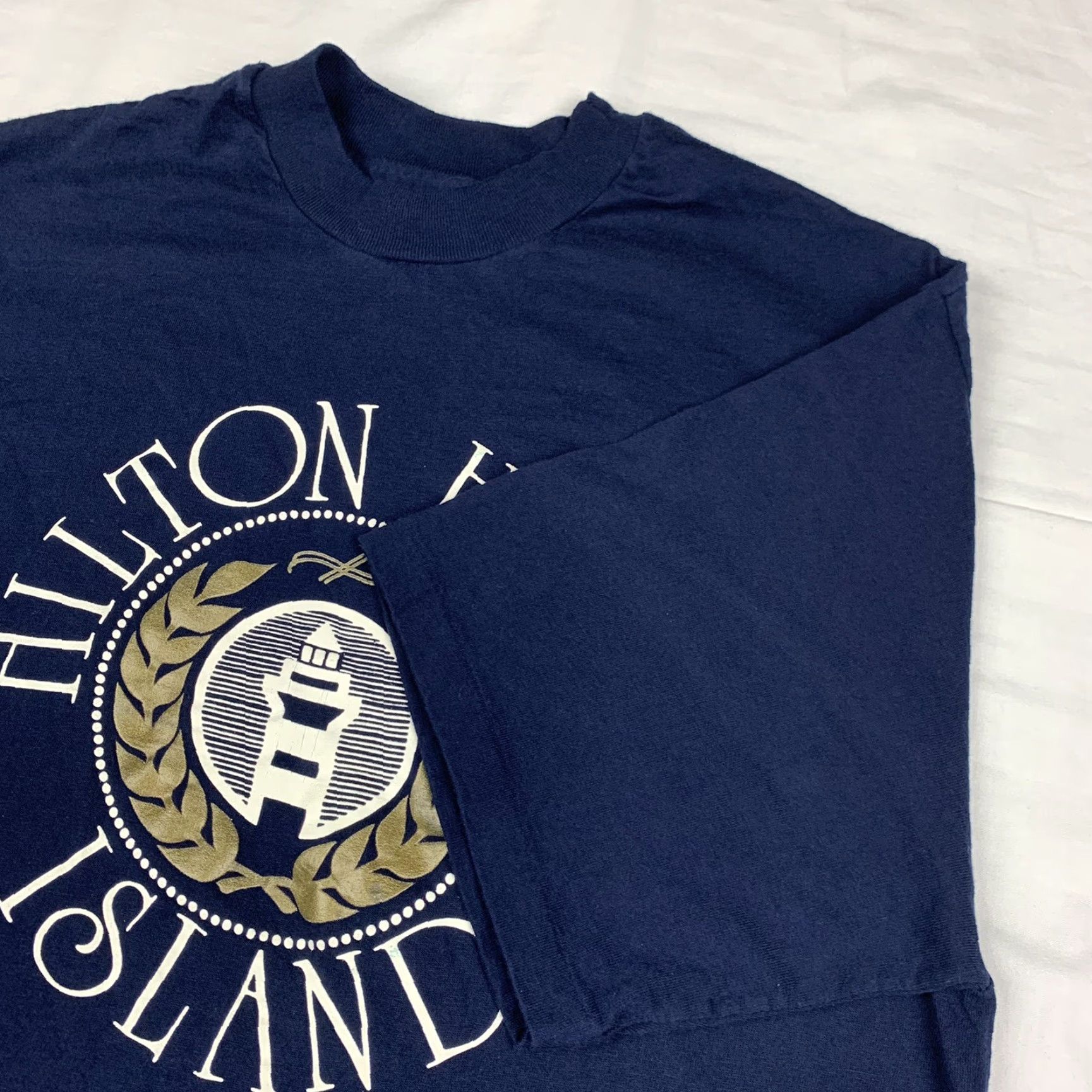 Vintage VINTAGE Hilton Head Island T Shirt Adult Large Blue 90s The Cotton Exchange Mens Regular Crew Neck Short Sleeve Size US L / EU 52-54 / 3 - 3 Thumbnail