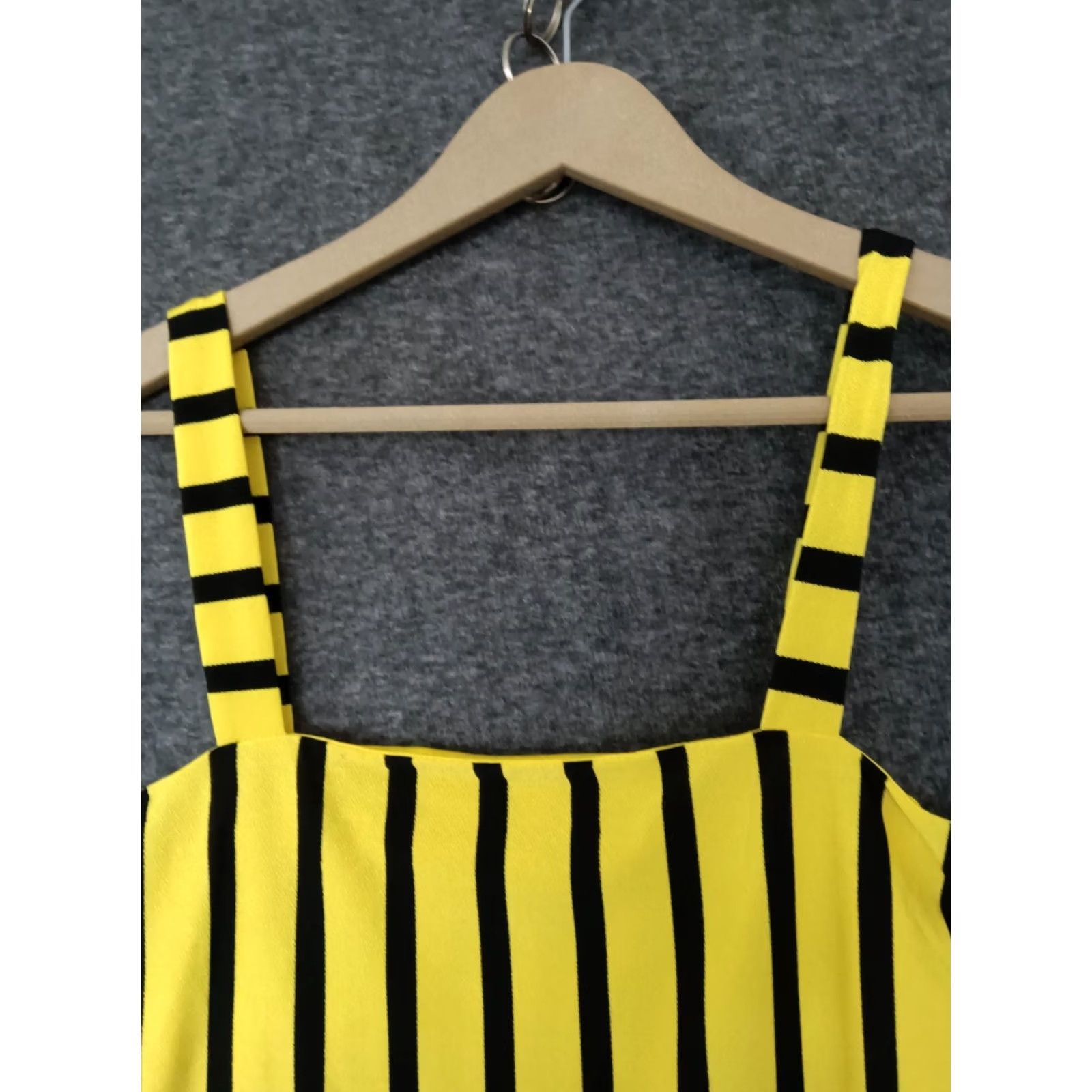 Vintage Codigo Women's One Piece Black Yellow Striped Swimsuit L Size ONE SIZE - 3 Thumbnail