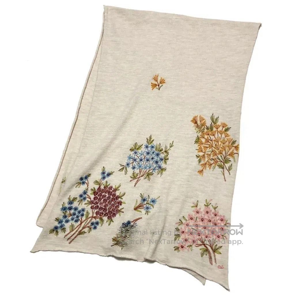45rpm Embroidered Floral Wool Shawl Scarf. Size ONE SIZE - 5 Thumbnail