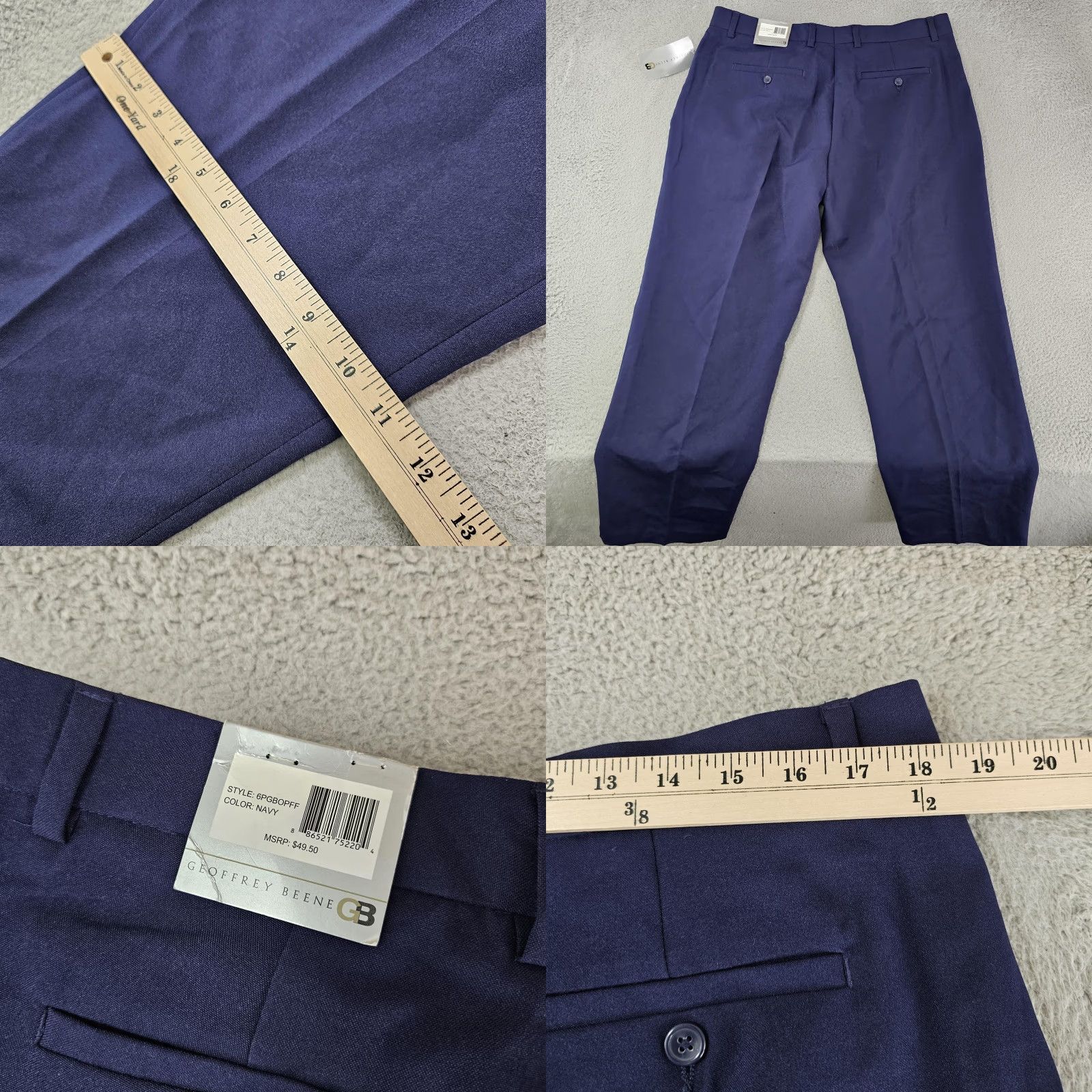 Geoffrey Beene VINTAGE Geoffrey Beene Pants Mens 38x28 Navy Dress Slacks Polyester Classic Size US 38 / EU 54 - 8 Thumbnail