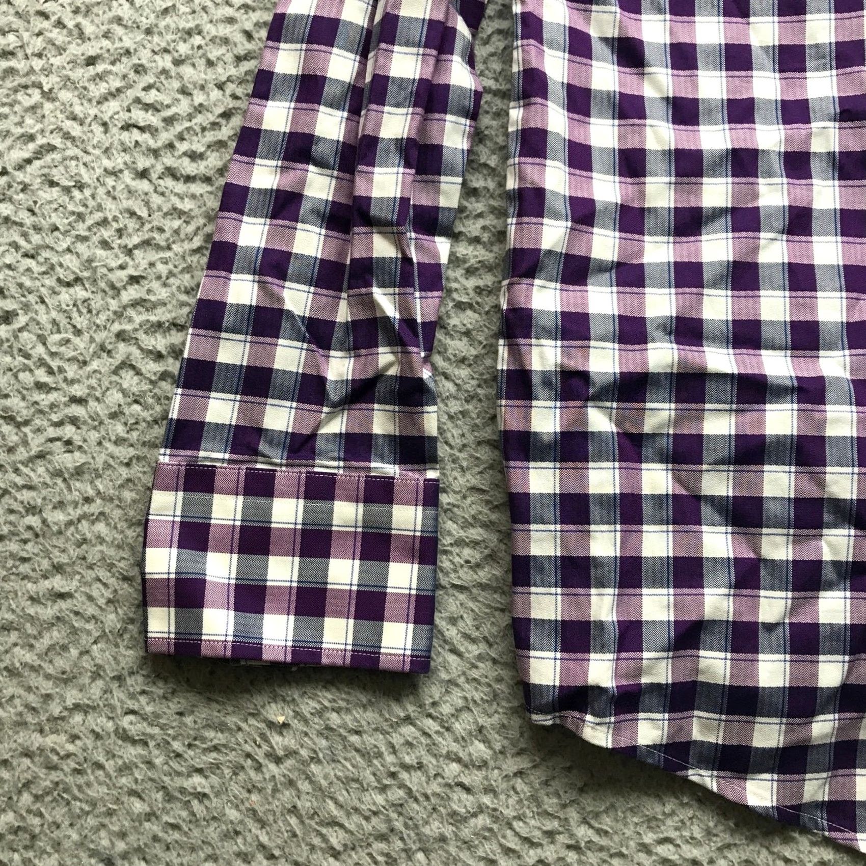 Hugo Boss Hugo Boss Button-Up Shirt Mens 15.5 Slim Fit Long Sleeve Plaid Purple Size US L / EU 52-54 / 3 - 5 Thumbnail