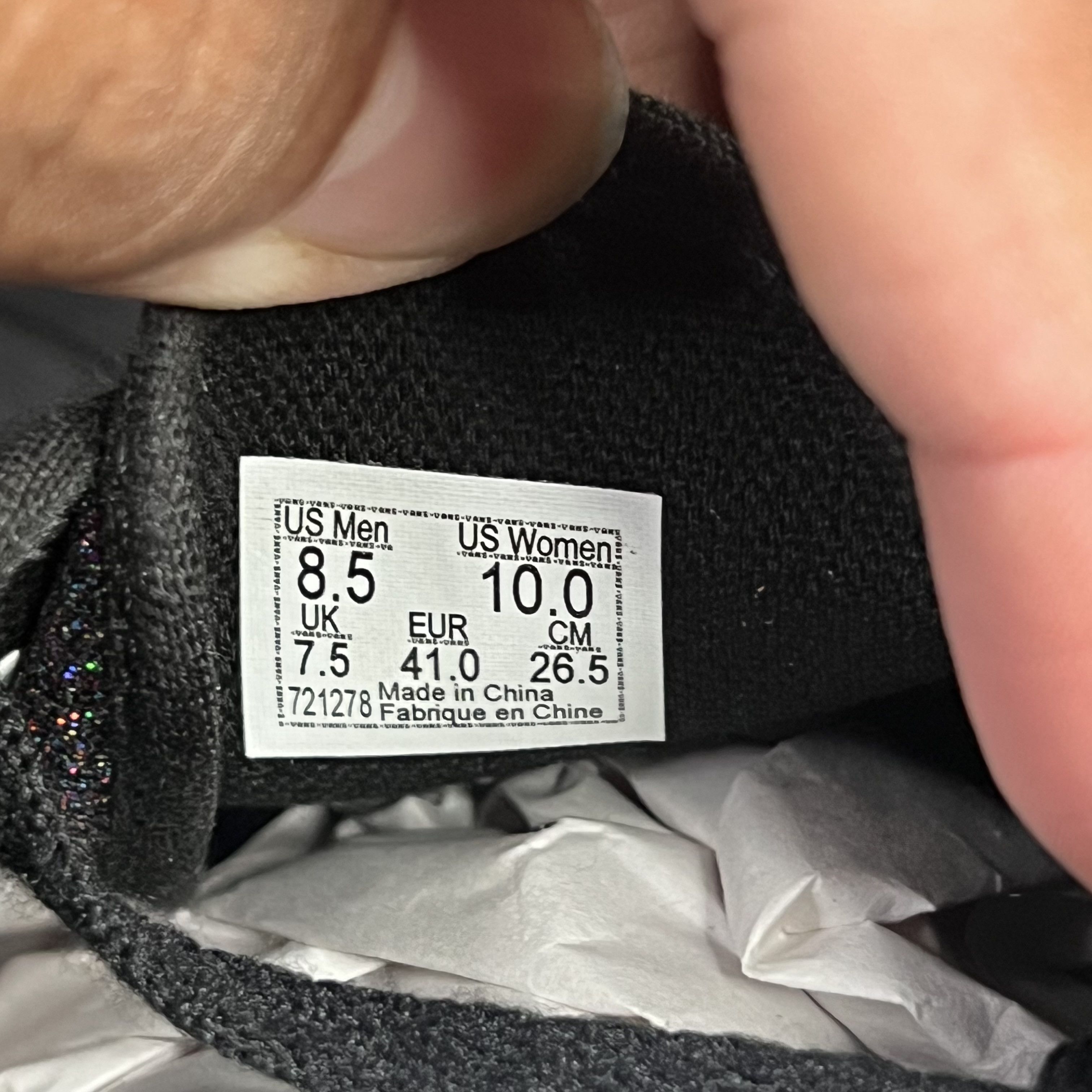 Vans Vans Authentic Glitter Rainbow Black Size US 8.5 / EU 41-42 - 8 Thumbnail