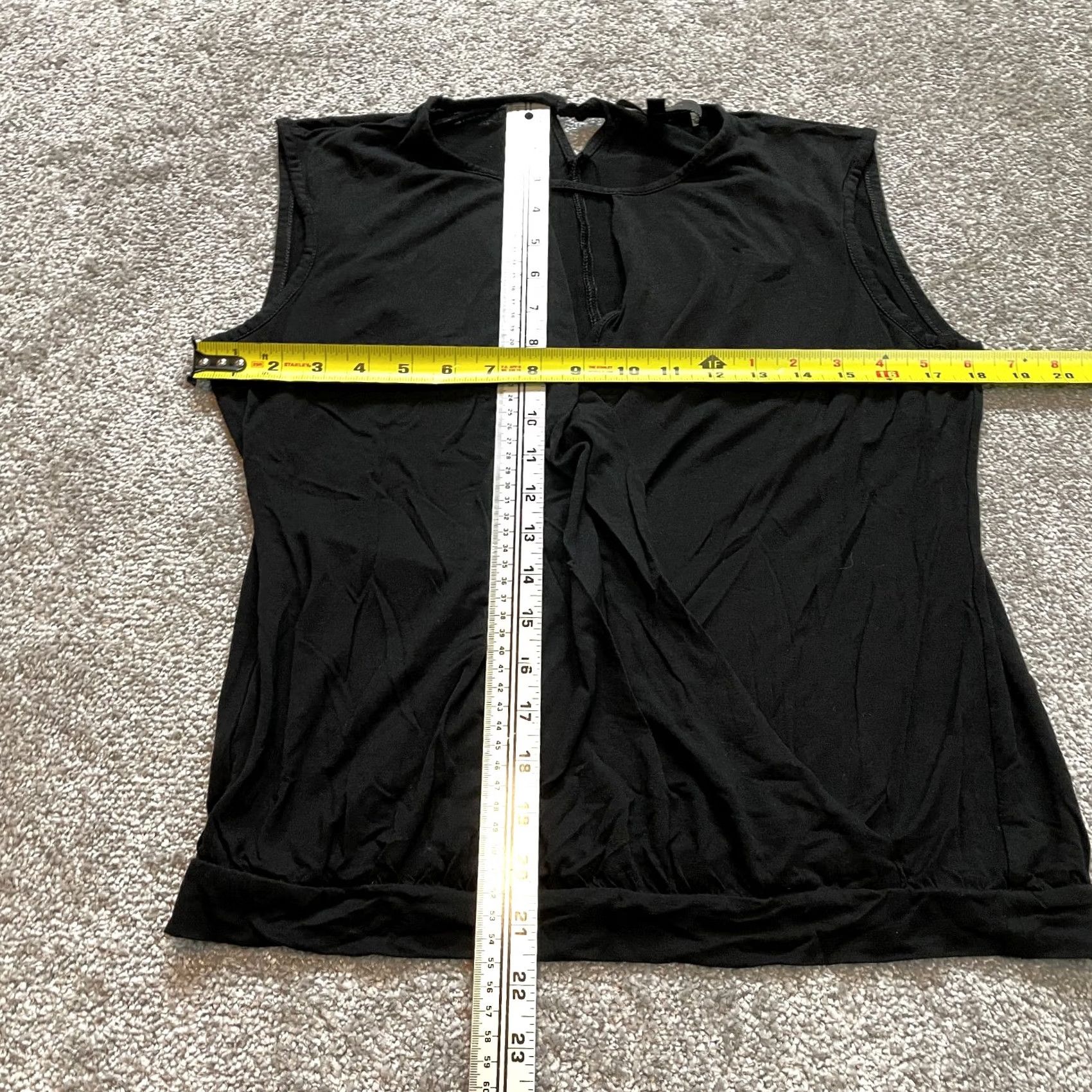 Bcbgmaxazria BCBGMAXAZRIA Womens Tank Top Medium Black Rayon Sleeveless Round Neck Loose Fit Casual/Party Size M / US 6-8 / IT 42-44 - 4 Thumbnail