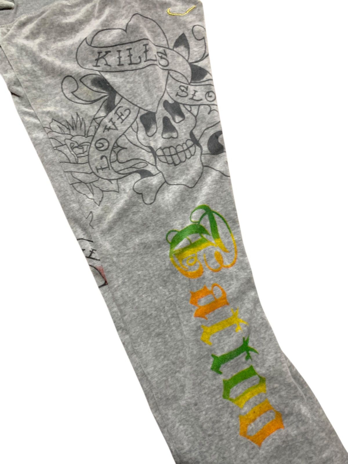 Ed Hardy Vintage Ed Hardy LOVE KILLS SLOWLY flared sweat pants Size US 28 / EU 44 - 8 Thumbnail