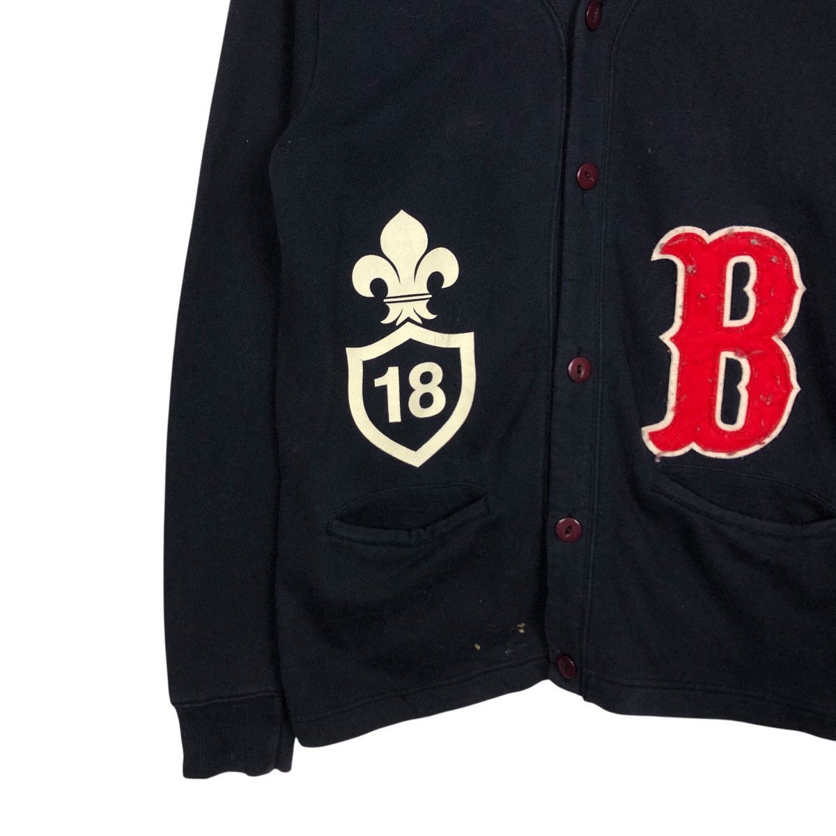 Vintage Champion Collegiate Knit Cardigan Big B Patch Crest Detail Size US L / EU 52-54 / 3 - 5 Thumbnail