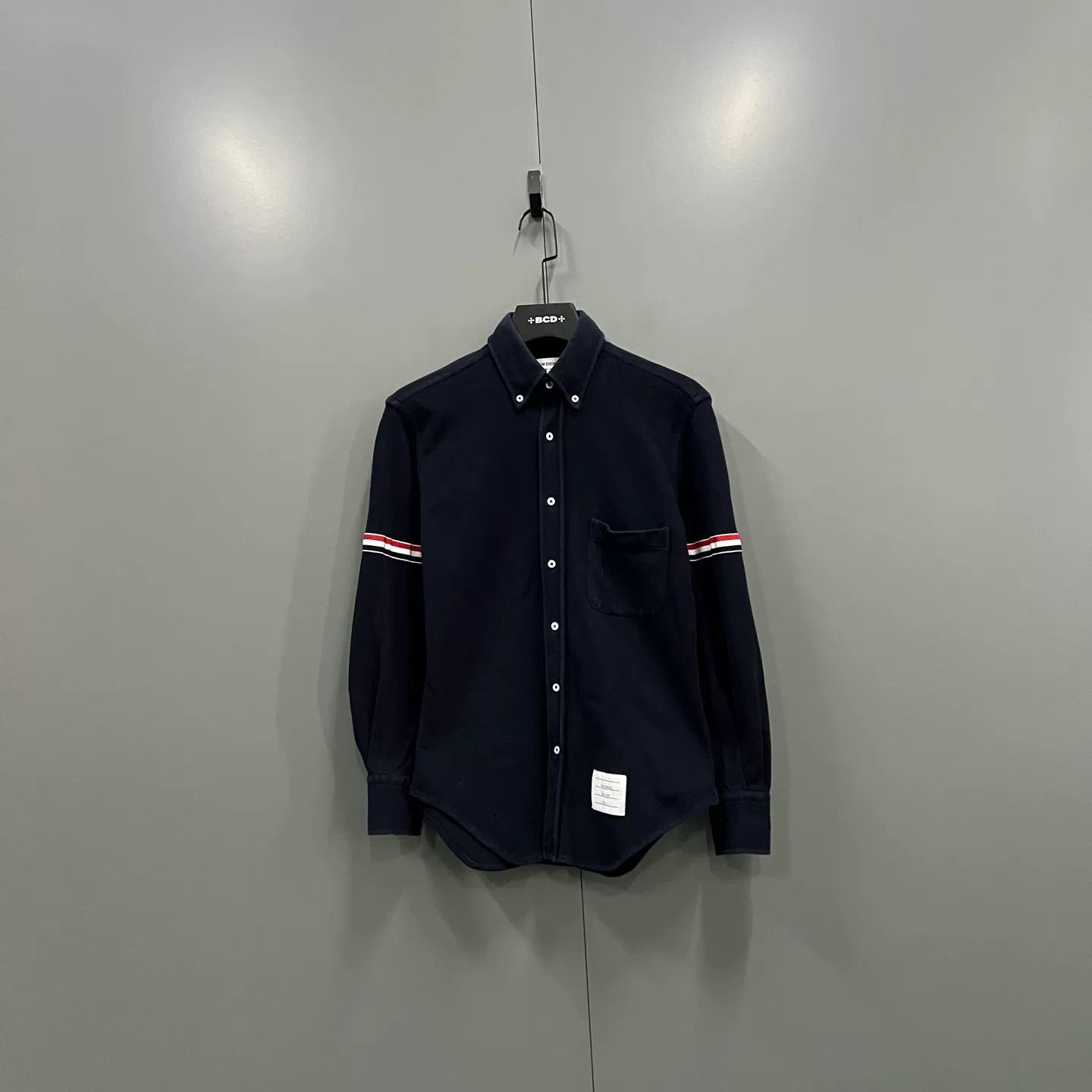 Thom Browne Thom Browne Navy Stripe Sleeve Shirt Size US XS / EU 42 / 0 - 1 Thumbnail