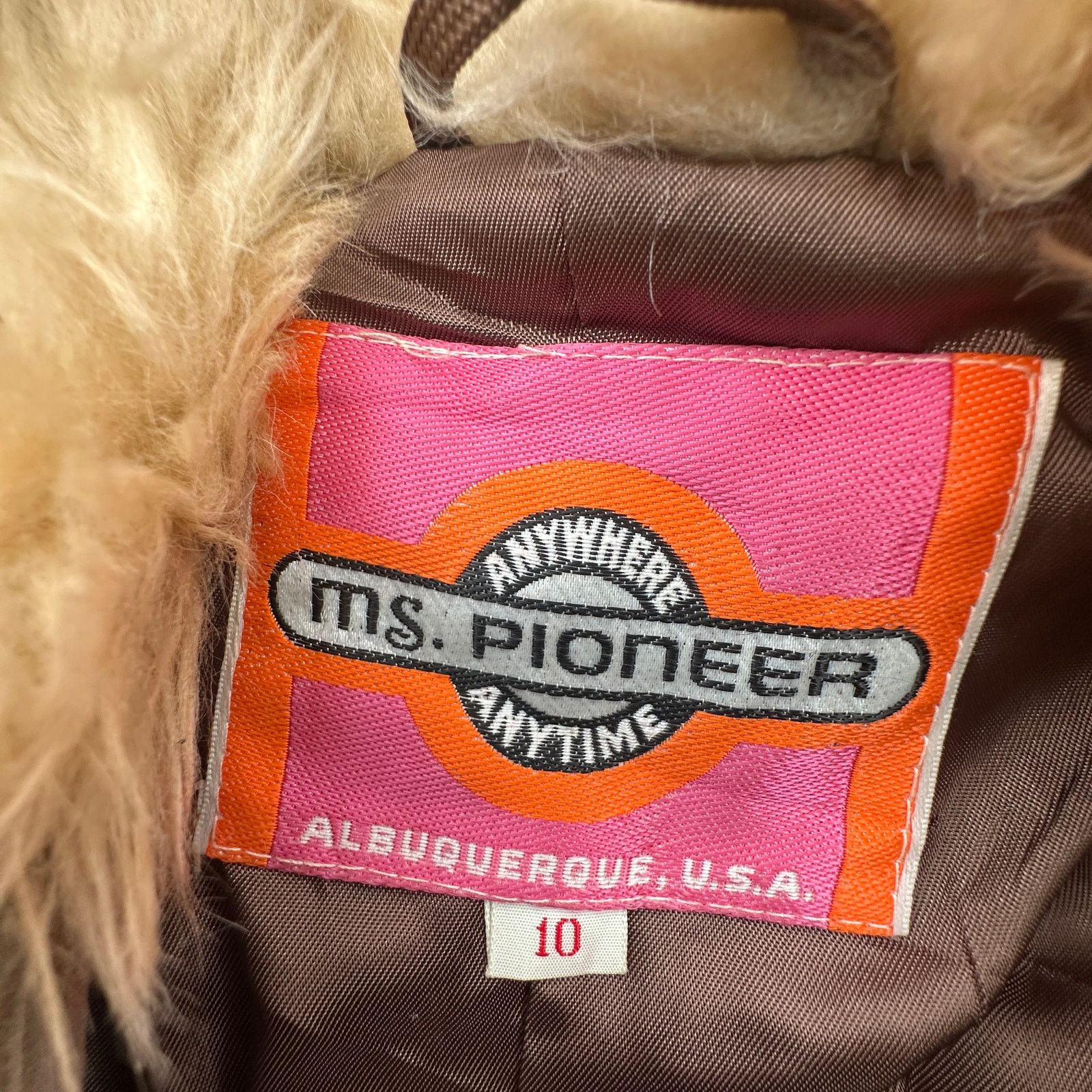 Vintage VTG 70s Ms Pioneer Suede Leather Jacket Womens 10 Fur Trim Size L / US 10 / IT 46 - 3 Thumbnail
