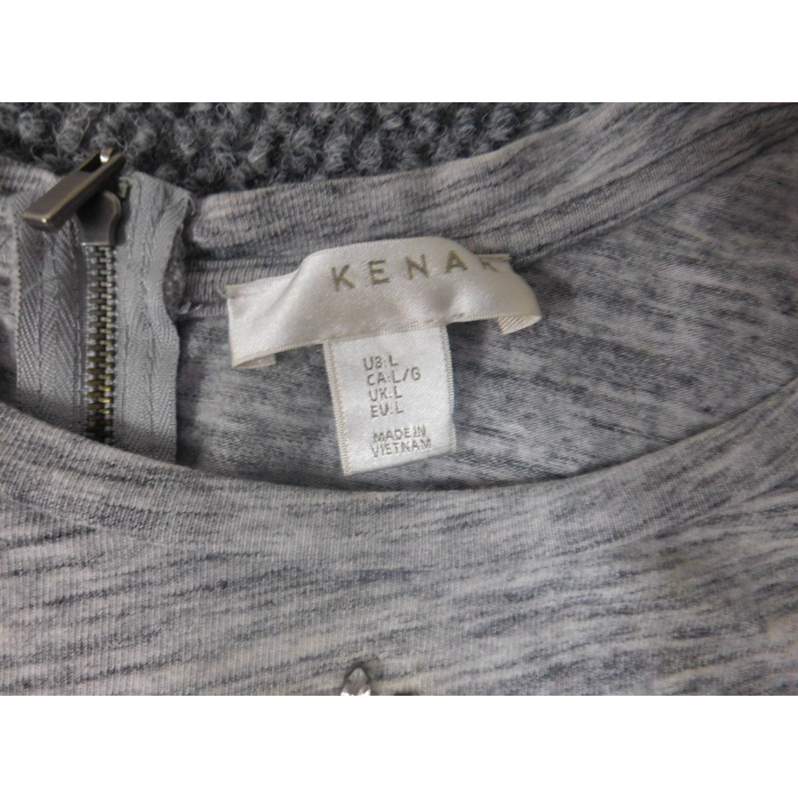 Vintage Kenar Blouse Womens Large Gray Lightweight Short Sleeve Collared Floral Pattern Ruffle Casual Shirt Size L / US 10 / IT 46 - 6 Thumbnail