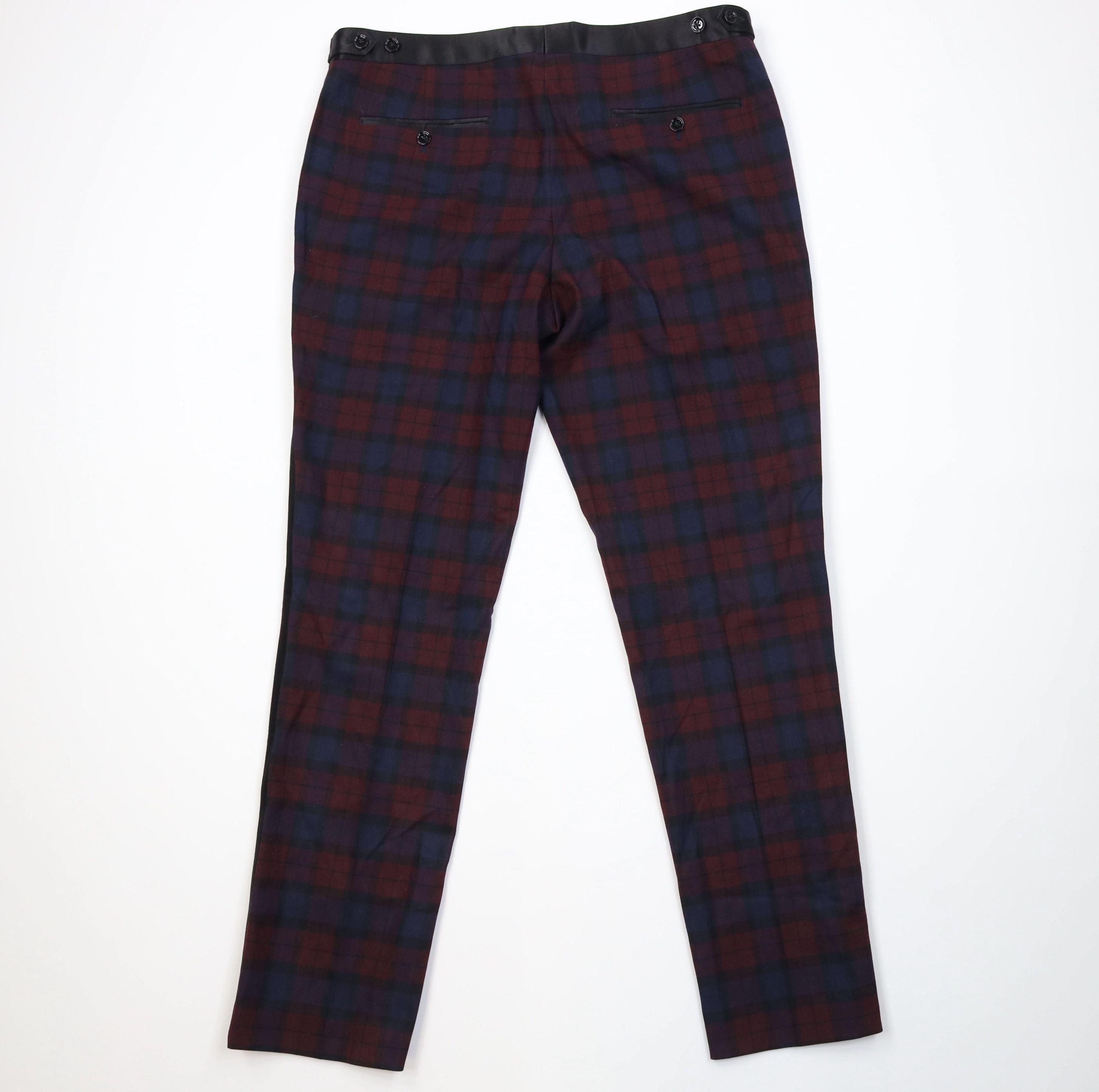 Express Express Slim Satin Stripe Tuxedo Chino Pants Trousers Plaid Size US 34 / EU 50 - 8 Thumbnail