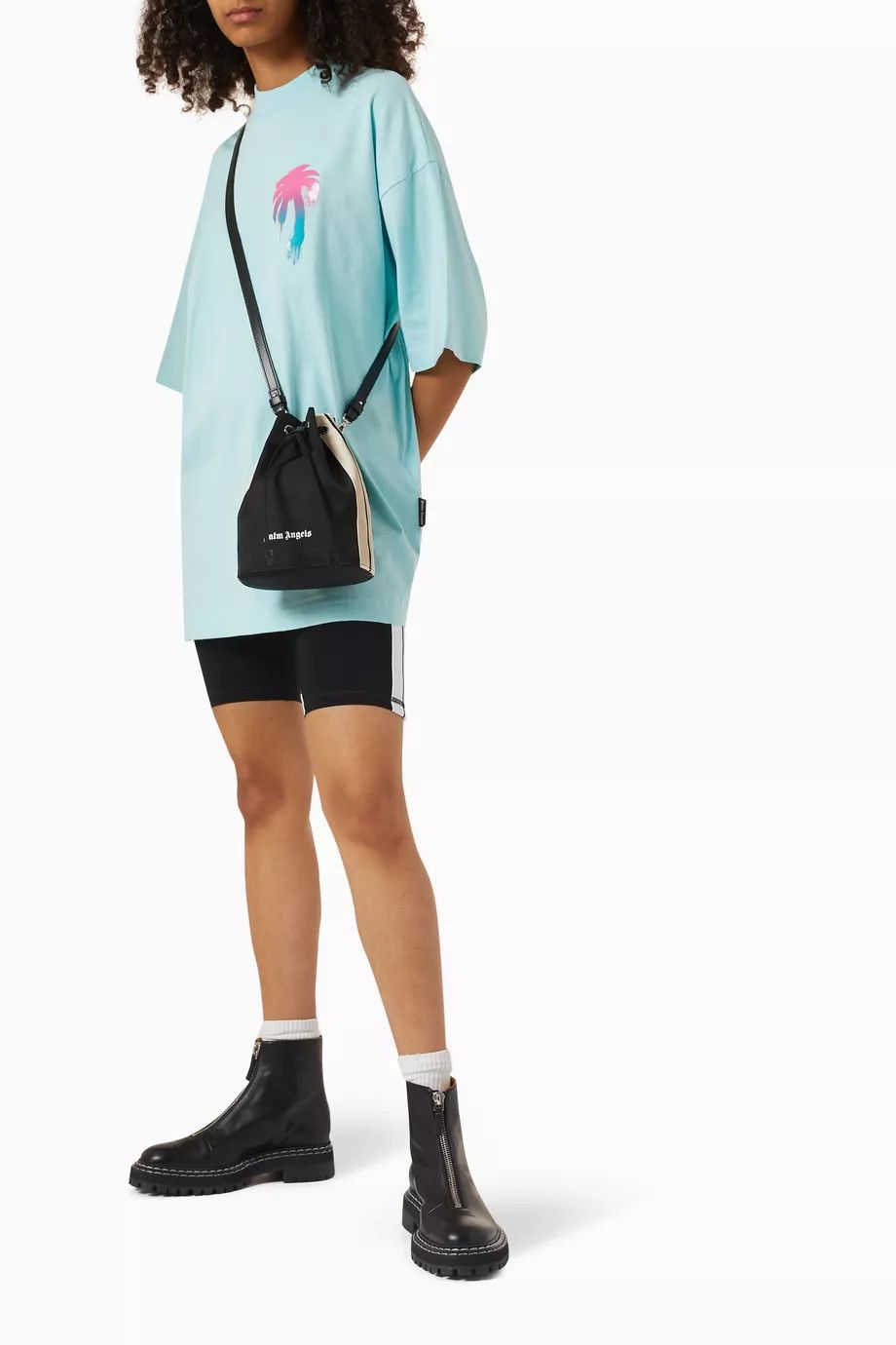 Palm Angels o1mle0425 I Love Pa Loose T-Shirt in Light Blue Size XS / US 0-2 / IT 36-38 - 3 Thumbnail