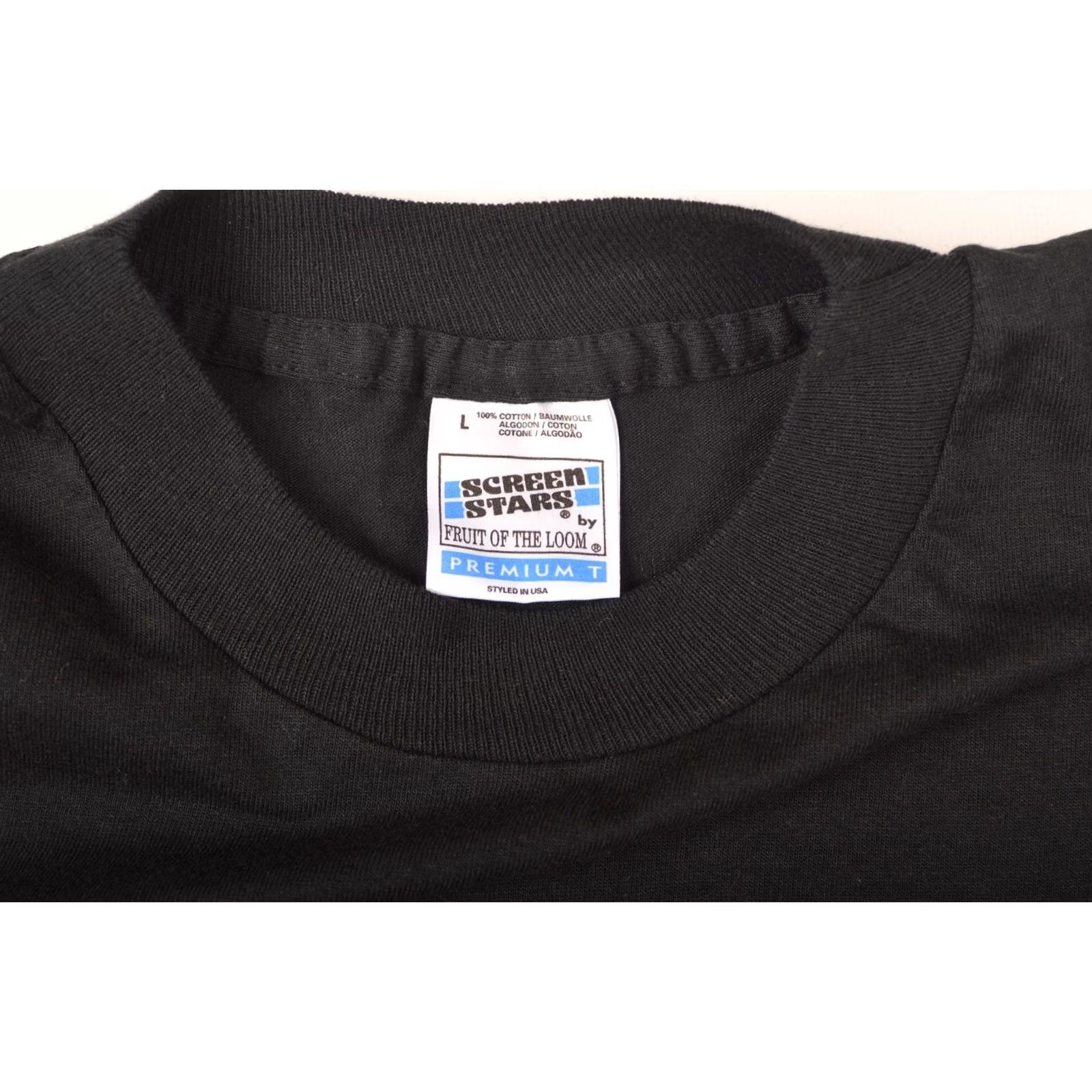 Vintage VINTAGE Rare Screen Stars Bad Karma Long Sleeve T-Shirt Mens L Black Rock Tee Size US L / EU 52-54 / 3 - 4 Thumbnail