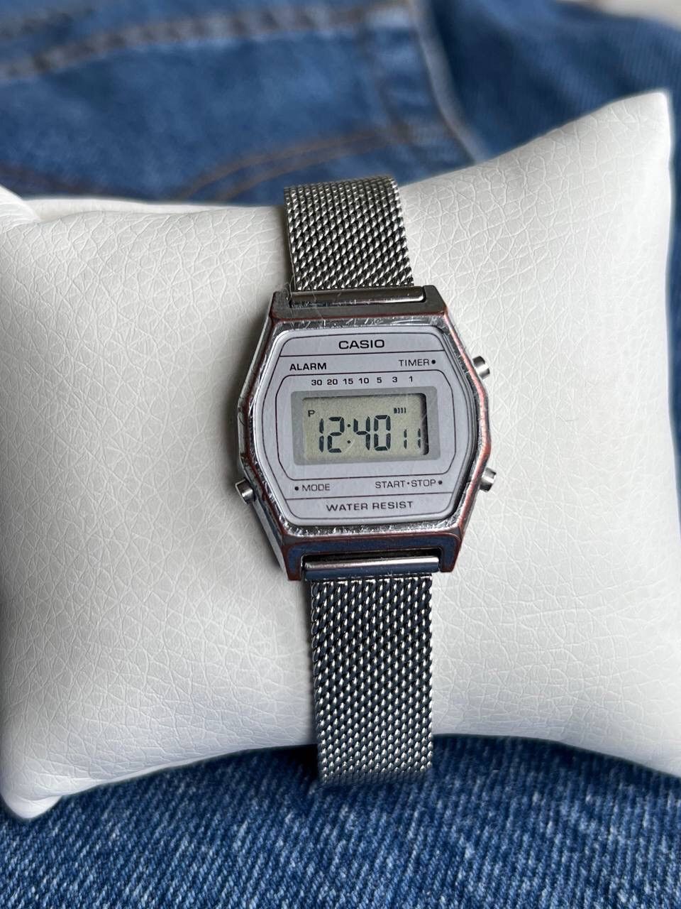 Casio Digital Silver Vintage Steel Watch Japanes Style 1990s