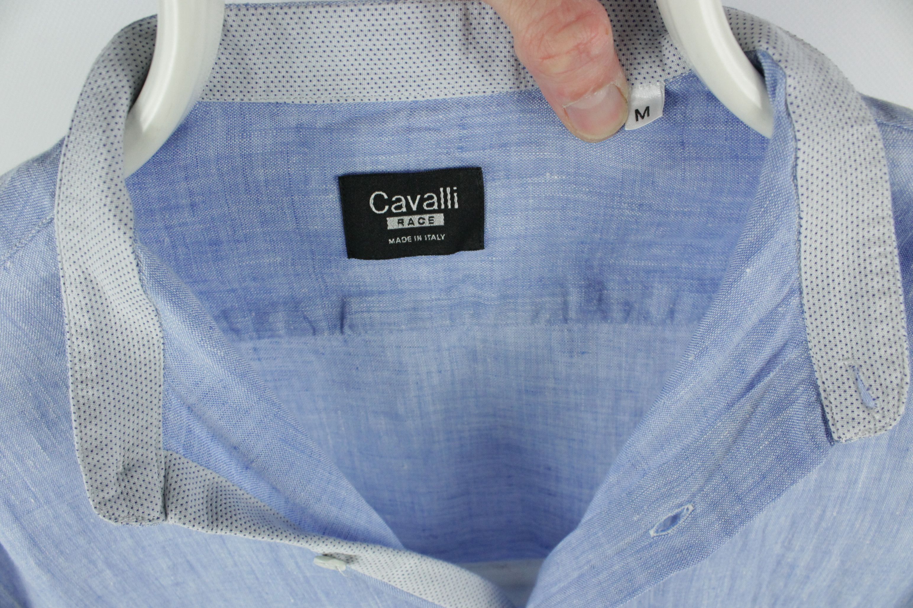 Cavalli Class Cavalli Race Korean Collar Blue Linen Casual Shirt Men's Size US M / EU 48-50 / 2 - 3 Thumbnail