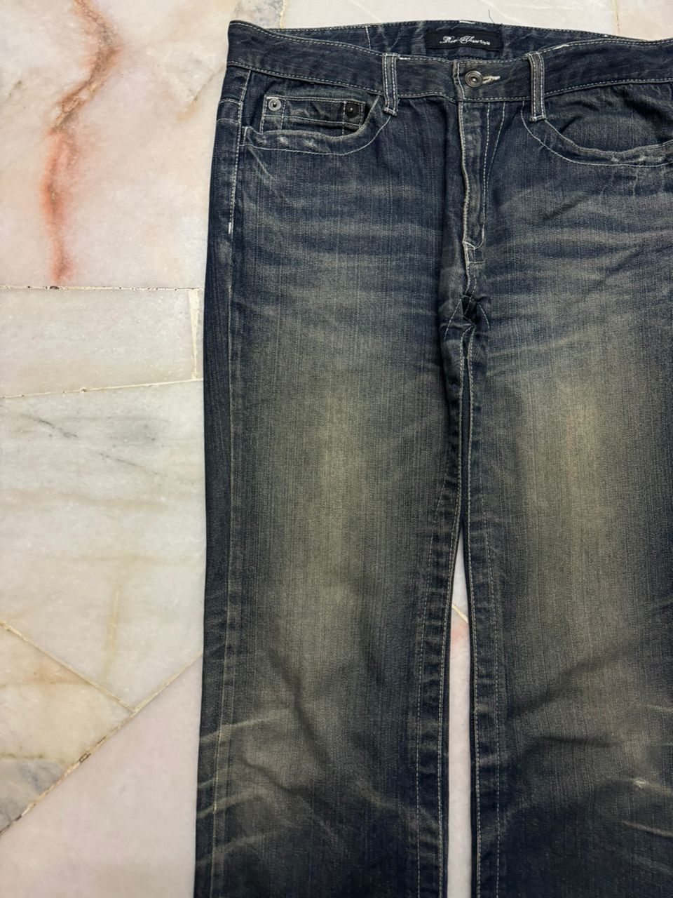 Flare💥Insane 90s Root three Rusty Mudwash Distress Dark Jean