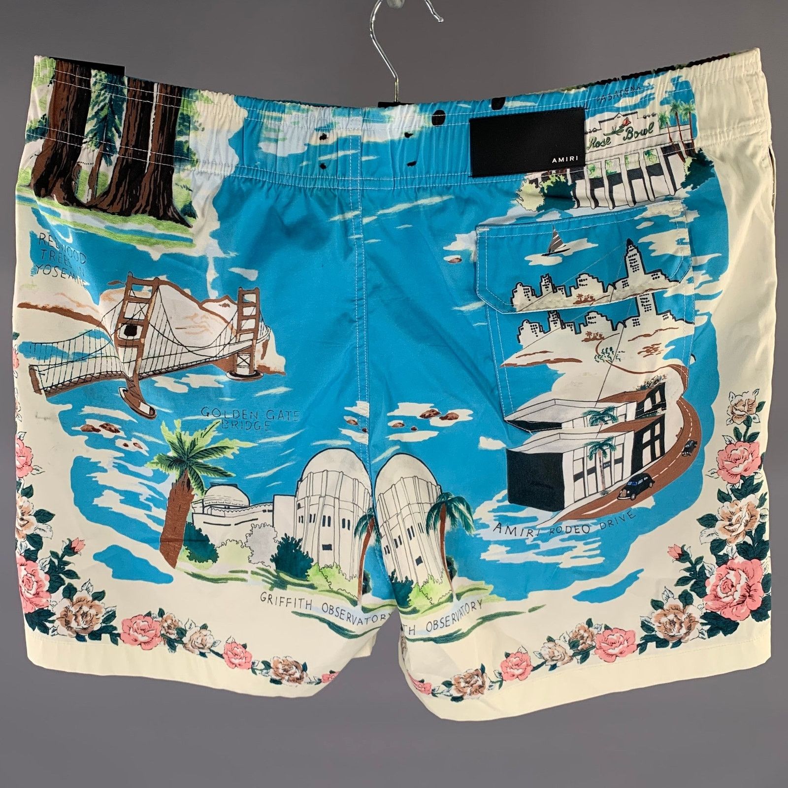 Amiri AMIRI Size 36 Blue Graphic Drawstring Swim Trunks Size US 36 / EU 52 - 3 Thumbnail