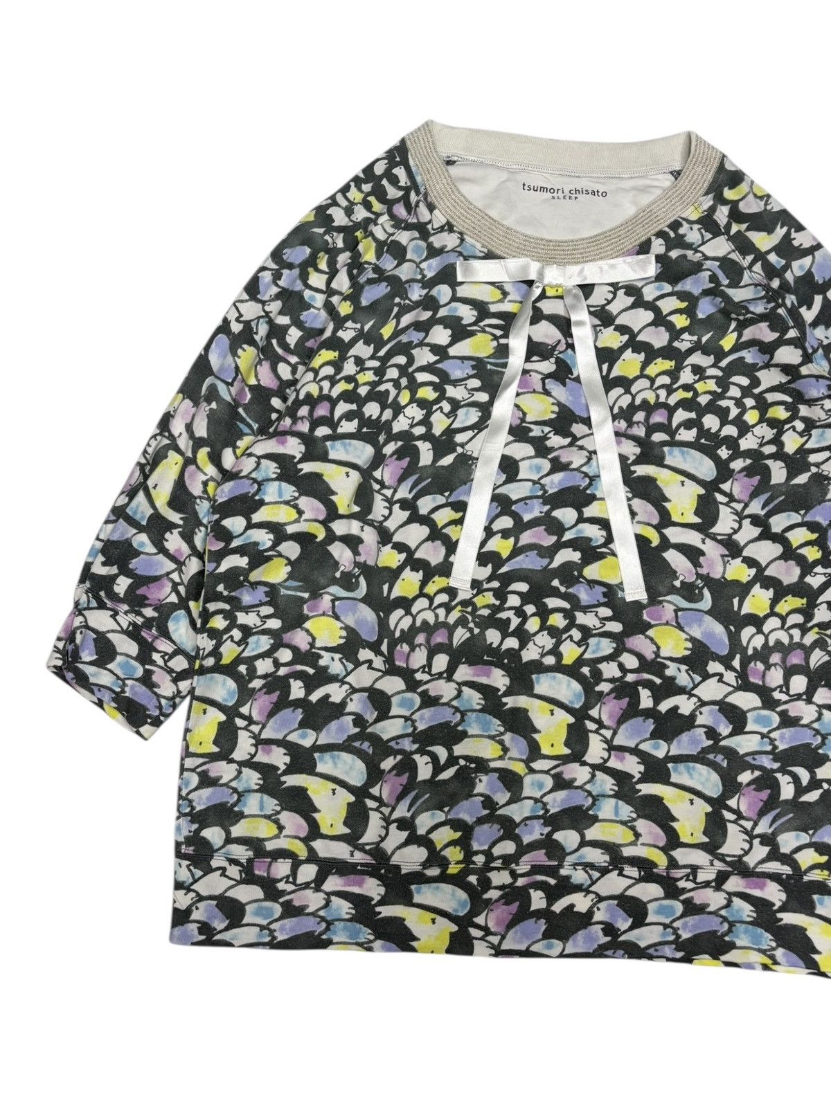 Tsumori Chisato 🔥TSUMORI CHISATO ARTISTIC PATTERN WITH RIBBON TIE DETAIL Size M / US 6-8 / IT 42-44 - 3 Thumbnail