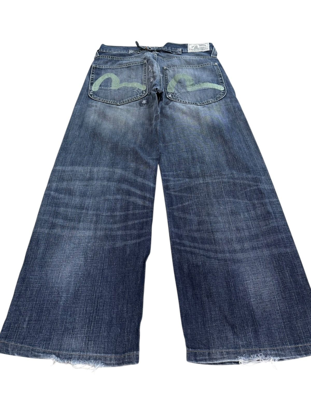 Evisu × Puma Evisu X Puma Buckle Back Faded Wash Denim Size US 33 - 1 Thumbnail