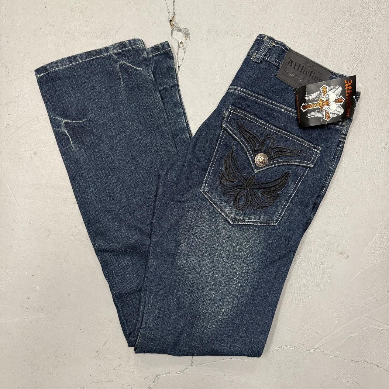 Affliction Y2K New With Tags Affliction Men’s Embroidered Jeans 32 x 35 Size US 32 / EU 48 - 1 Thumbnail