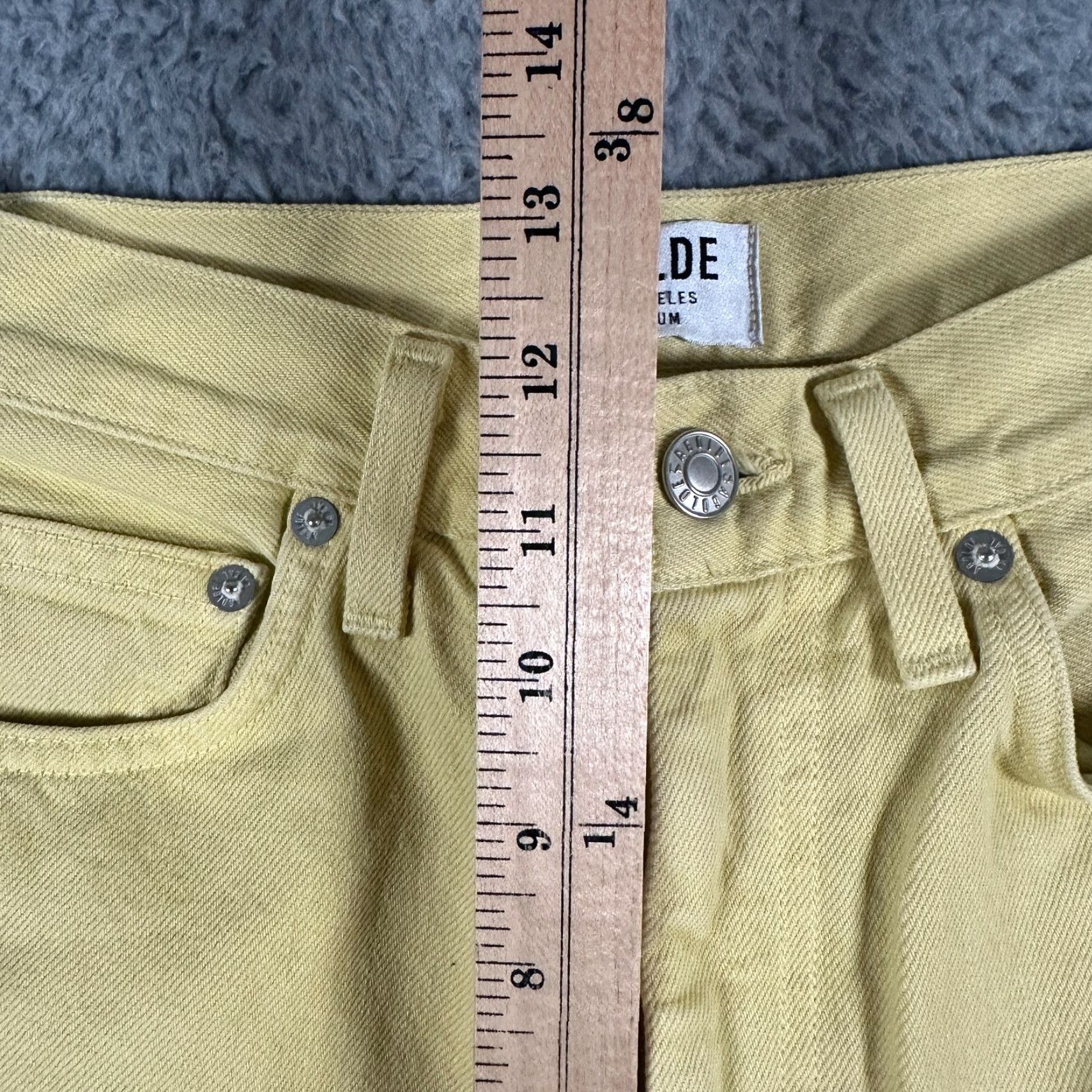 Agolde Agolde Jeans Women's 26 Yellow Pinch Waist High Rise Straight Leg Made in USA Womens Size 26" / US 2 / IT 38 - 6 Thumbnail