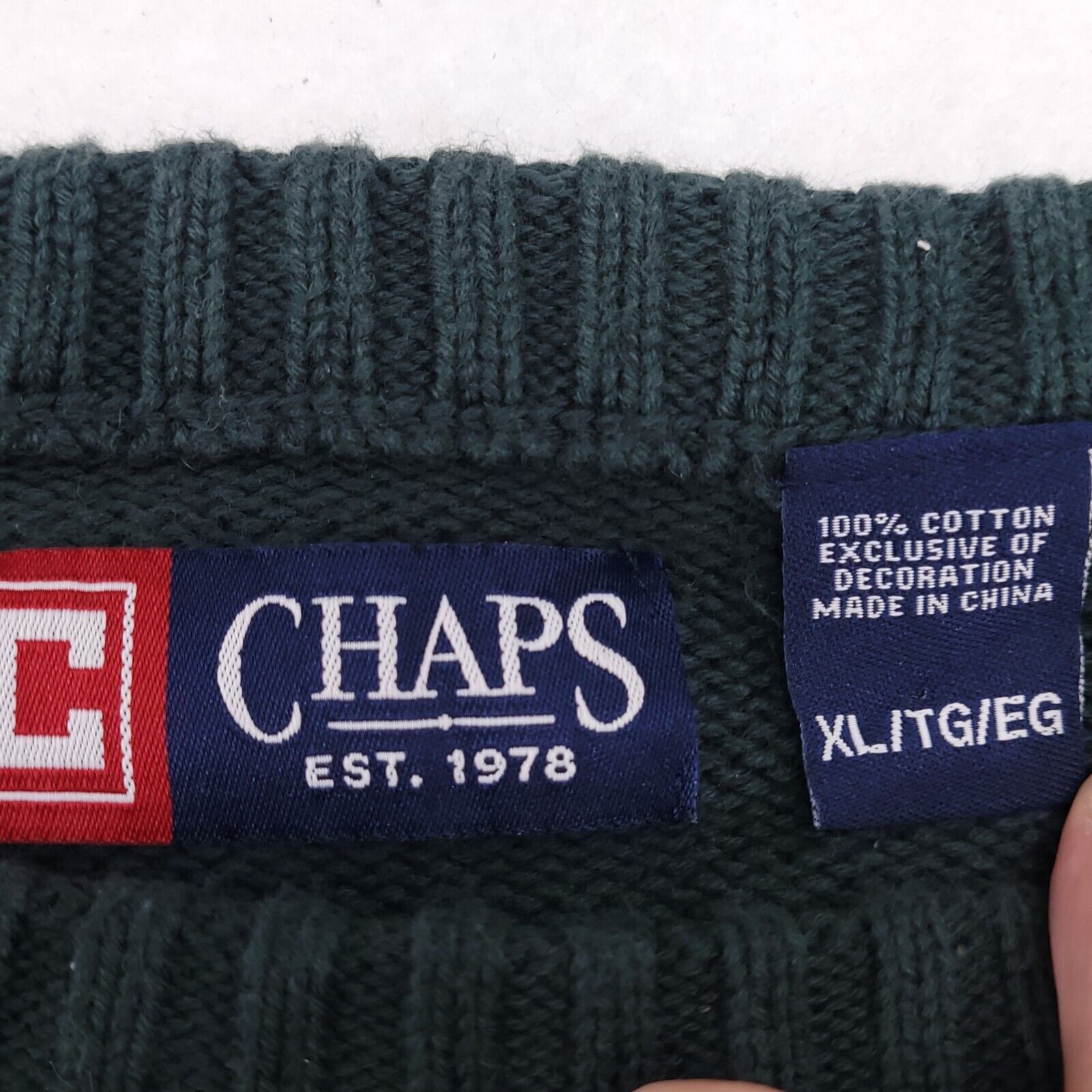Chaps Chaps Pullover Sweater Mens Size Extra Large XL Green Size US XL / EU 56 / 4 - 3 Thumbnail