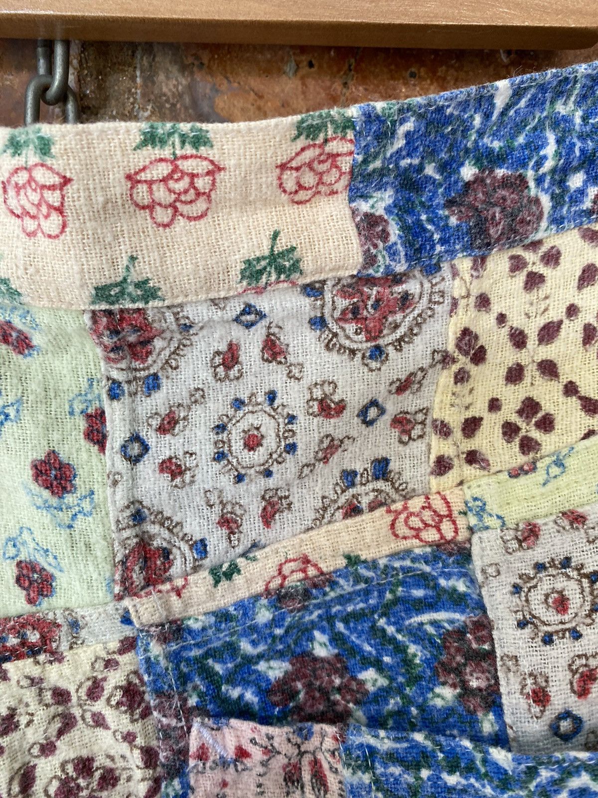 Super Lovers 1990s MU CHA CHA Japan Patchwork Flare bush Pants Size US 31 - 18 Thumbnail