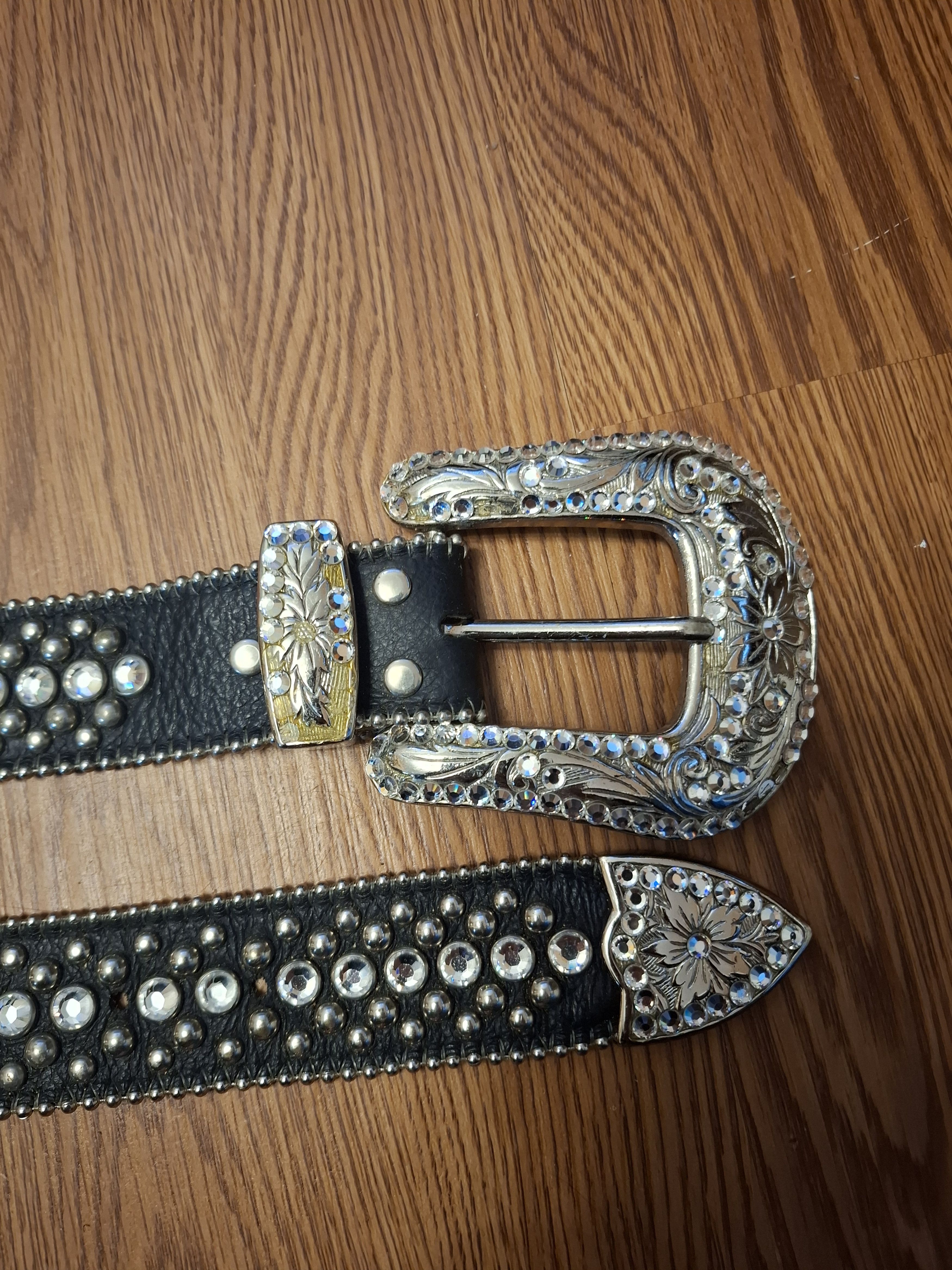 B.B. Simon B.b. Simon Stud Rhinestone Belt Size 28 - 4 Thumbnail